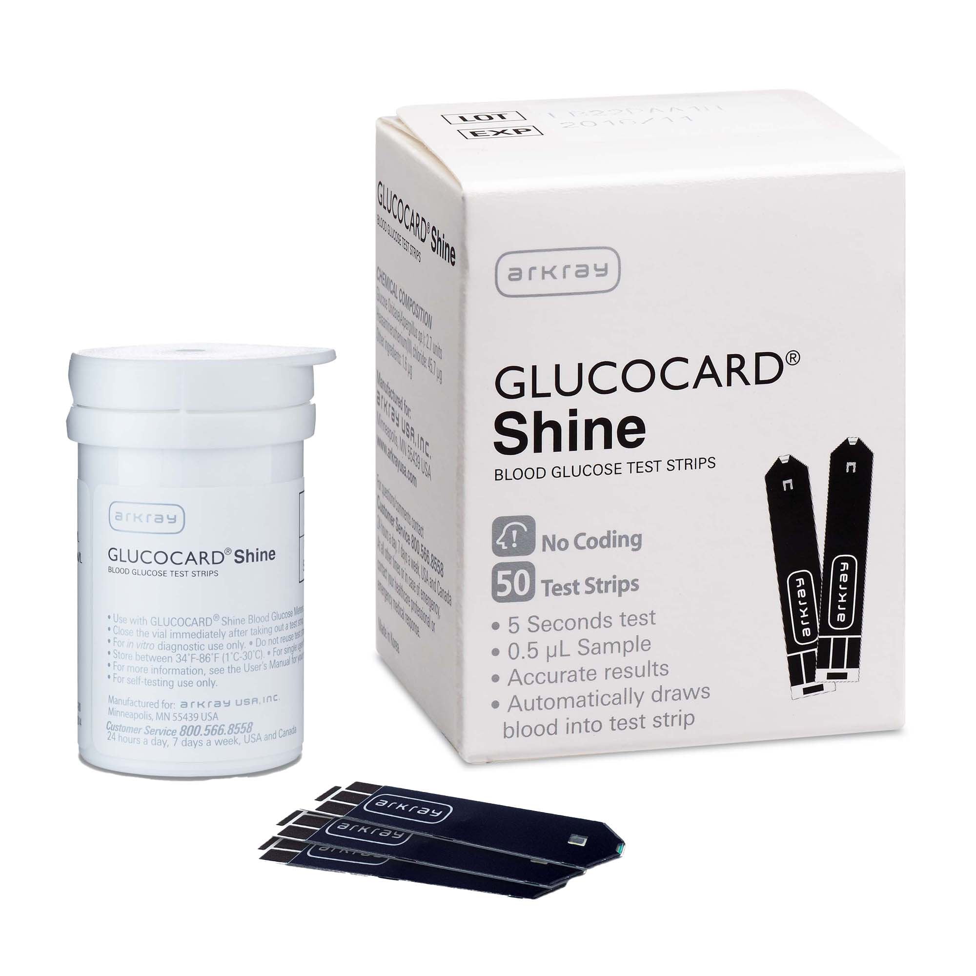 Blood Glucose Test Strips Glucocard® Shine 50 Strips per Pack For Glucocard Blood Glucose Monitoring Meter