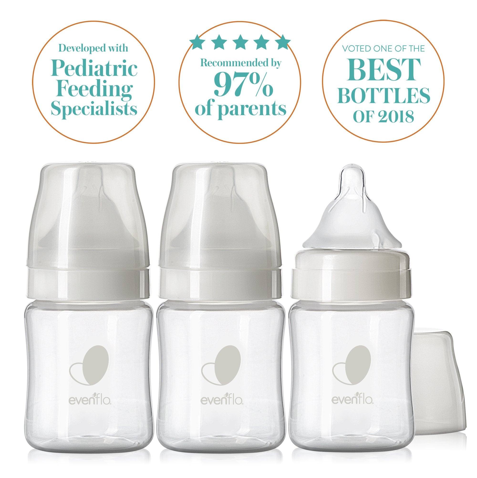 Baby Bottle Evenflo Balance+ Wide Neck 5 oz. Food Grade Material Clear - image 3