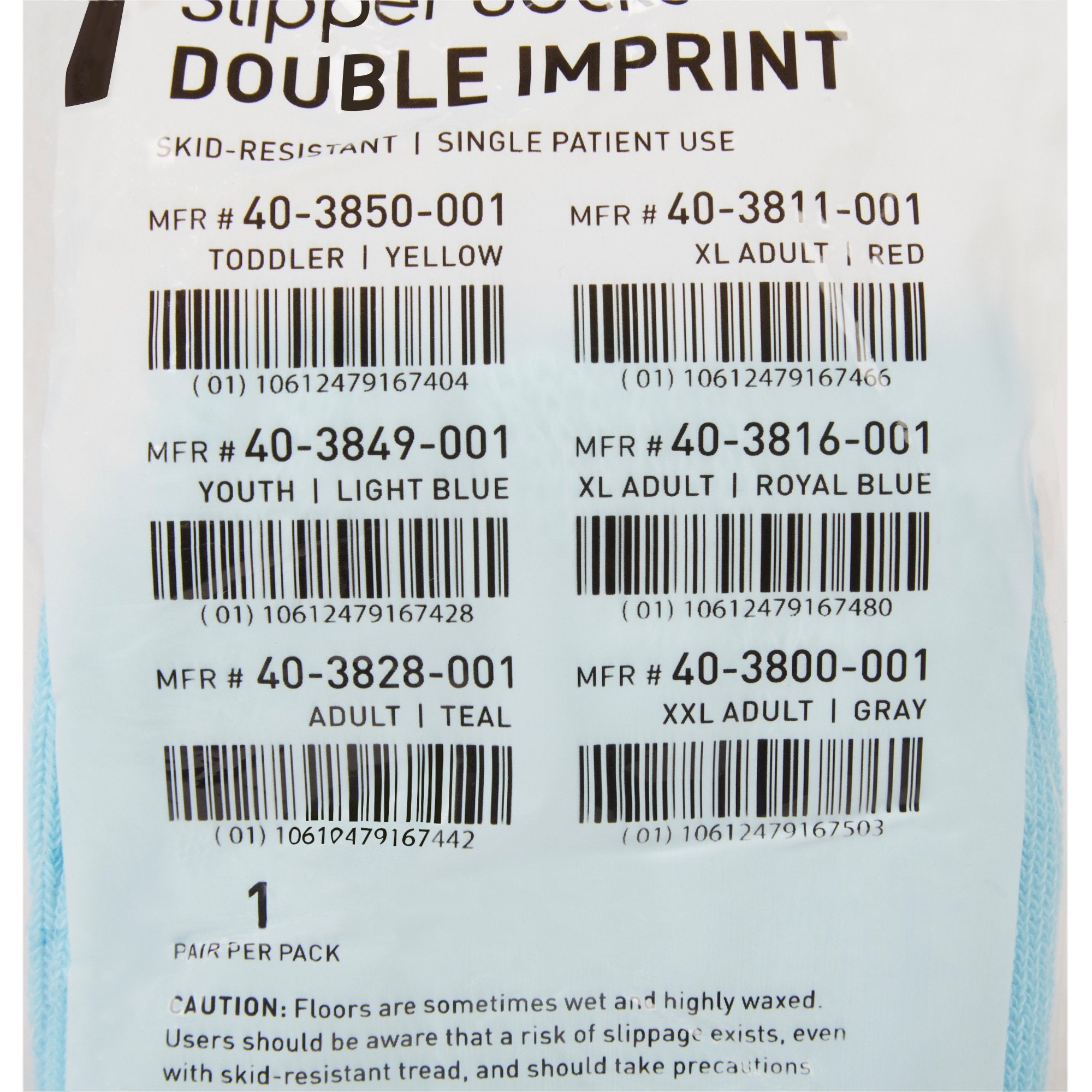Slipper Socks McKesson Terries™ Unisex Child Double Tread Single Patient Use Light Blue - image 4