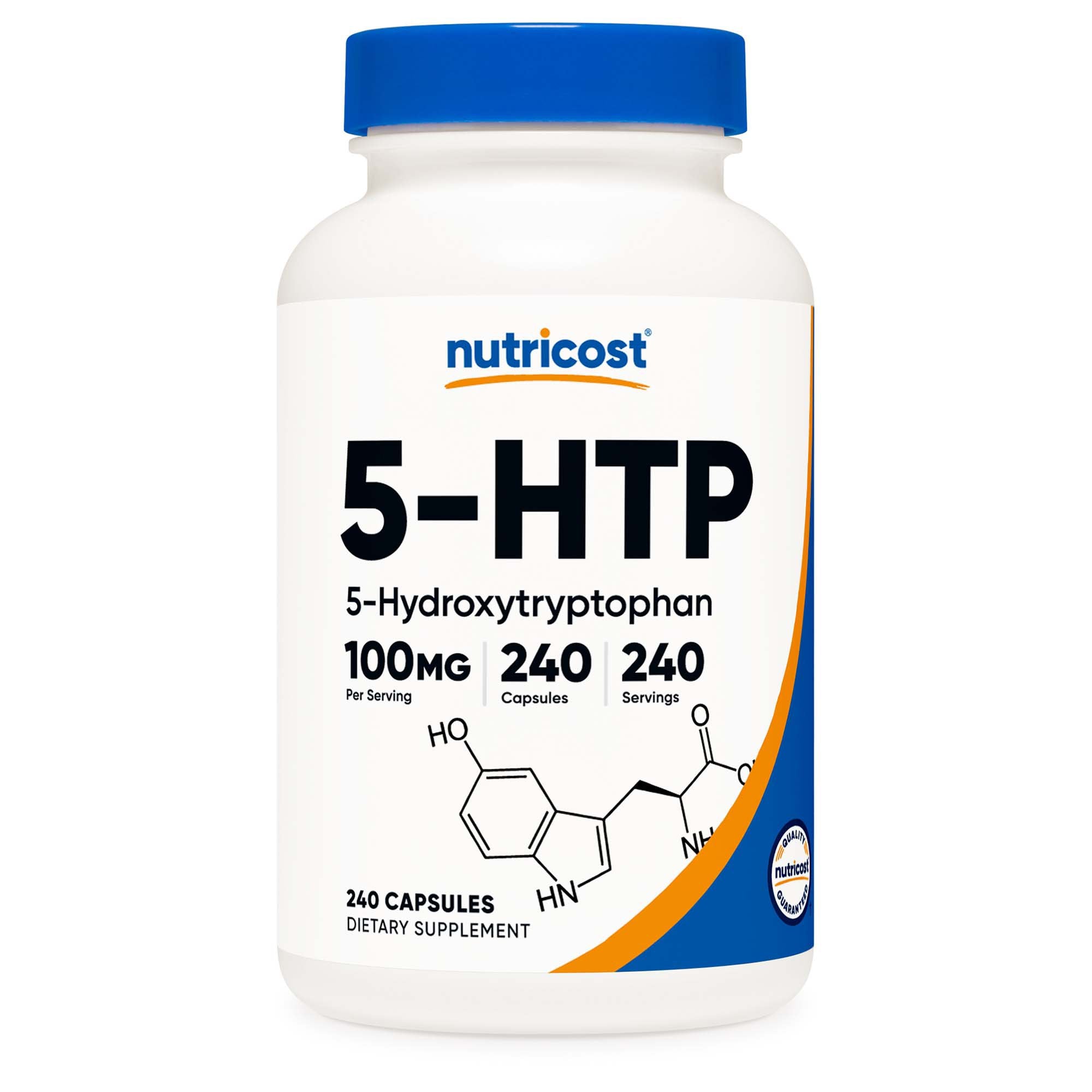 Dietary Supplement nutricost® 5-HTP 5-Hydroxytrptophan 100 mg Strength Capsule 240 Per Bottle