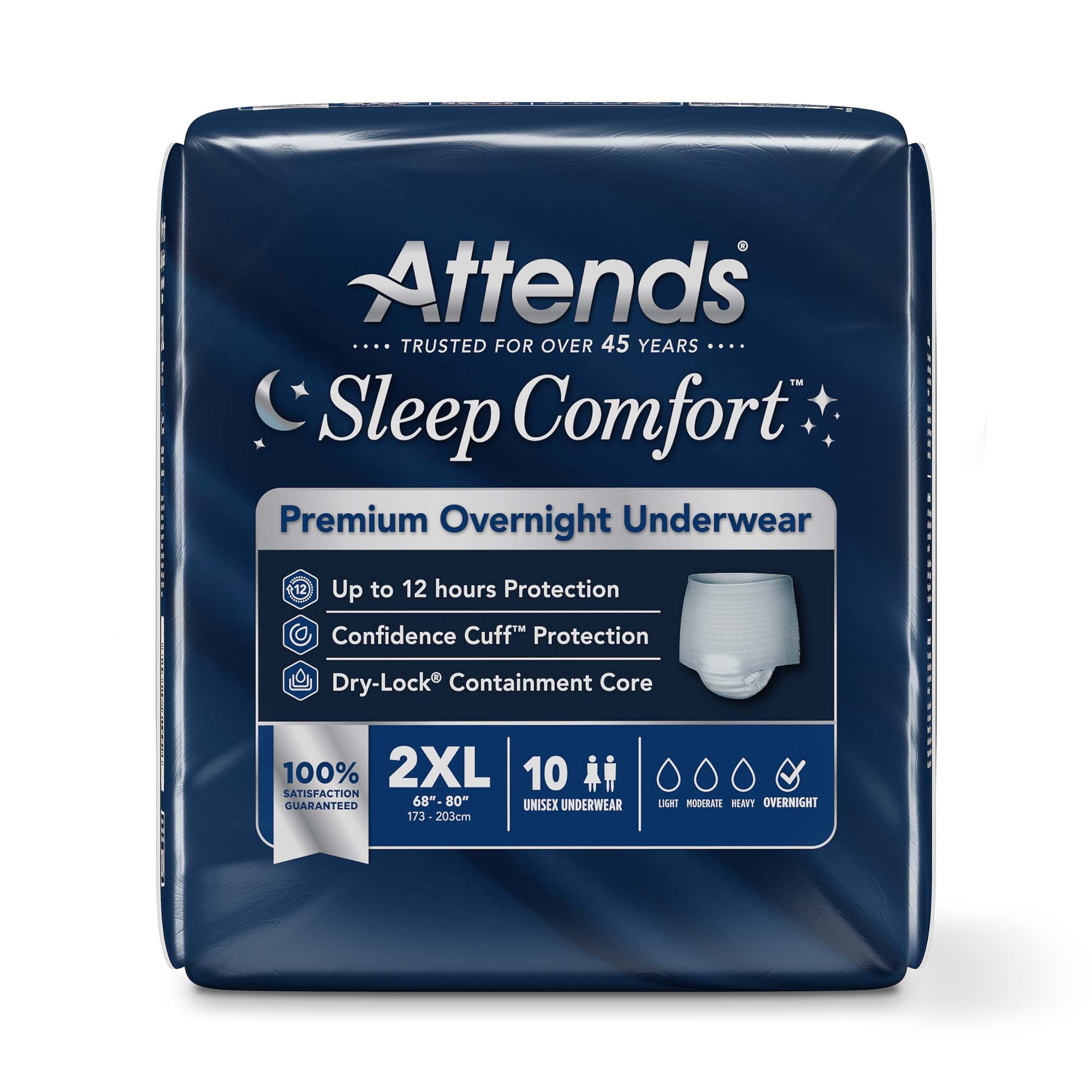Absorbent Underwear Attends Sleep Comfort Premium Overnight Pull On with Tear Away Seams Adult 2X-Large Unisex Disposable Heavy Absorbency - image 3