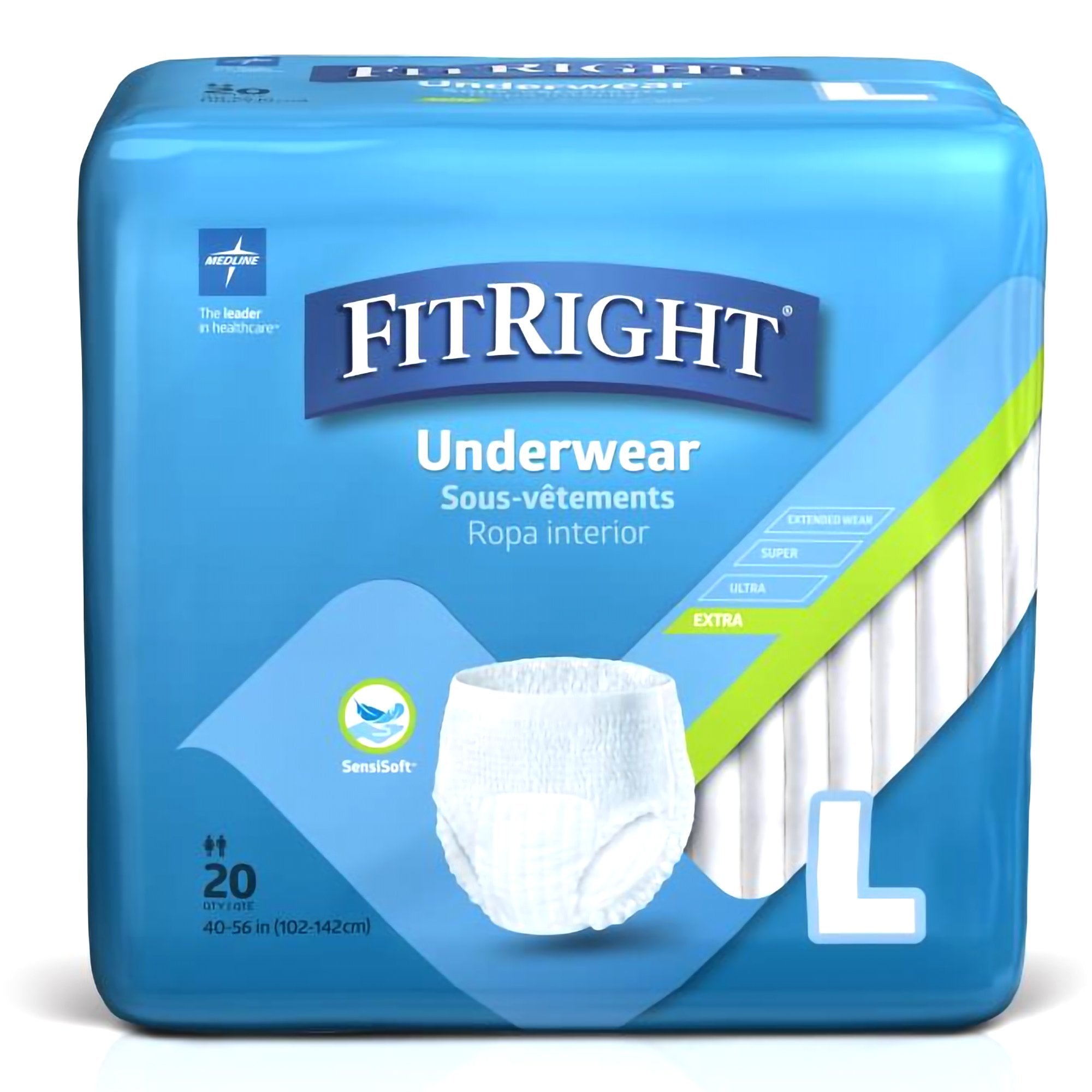Absorbent Underwear FitRight® Extra Pull On with Tear Away Seams Adult Large Unisex Disposable Moderate Absorbency - image 2