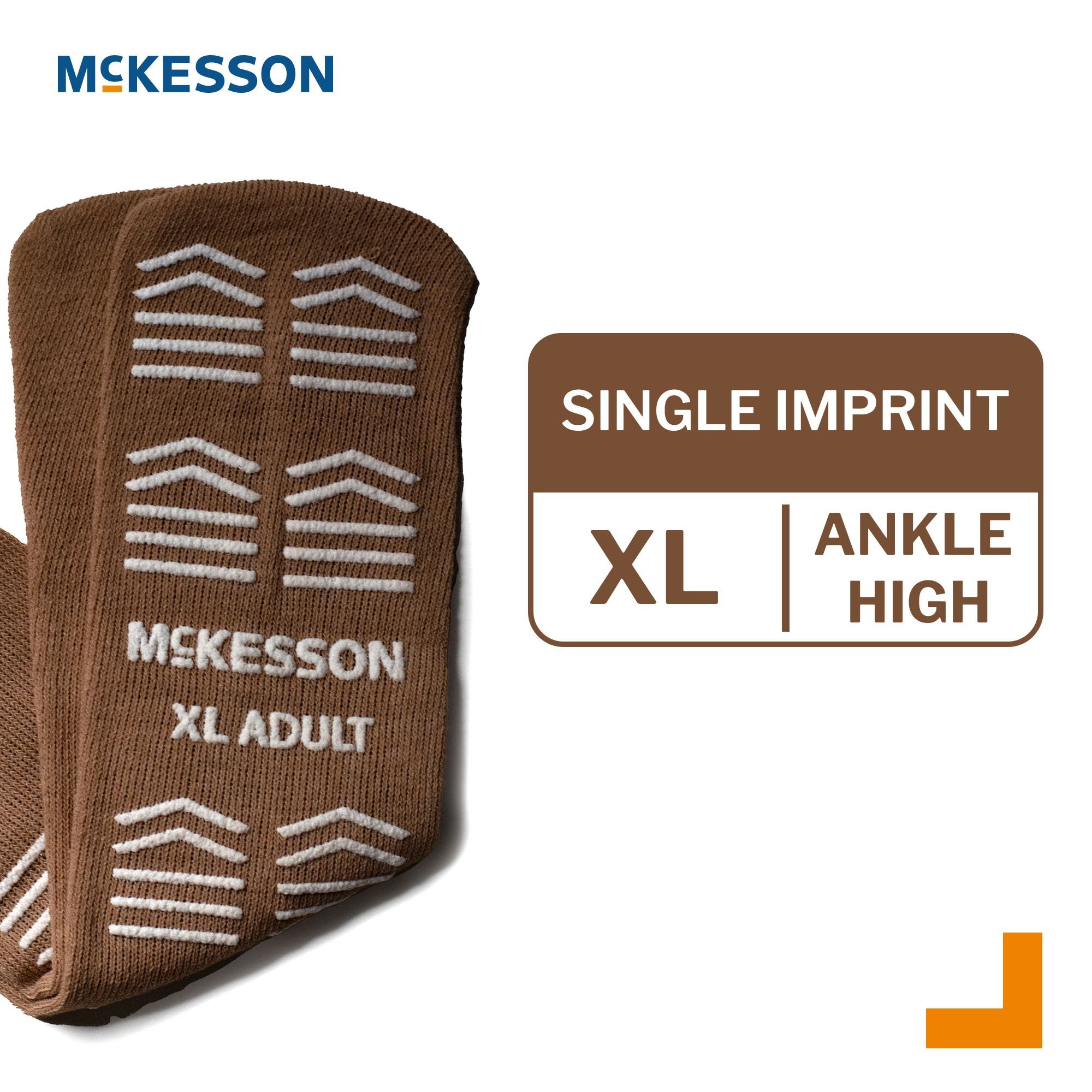 Slipper Socks McKesson Unisex Adult X-Large Single Tread Single Patient Use Tan - image 3