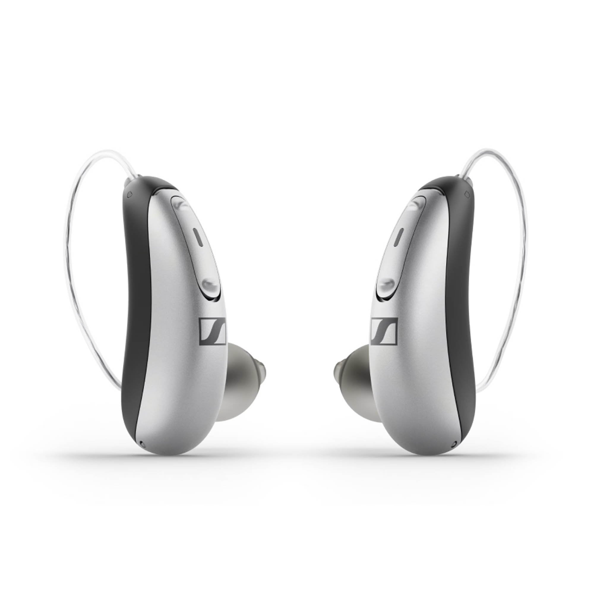 Sennheiser All-Day Clear OTC Hearing Aid, Silver/Black