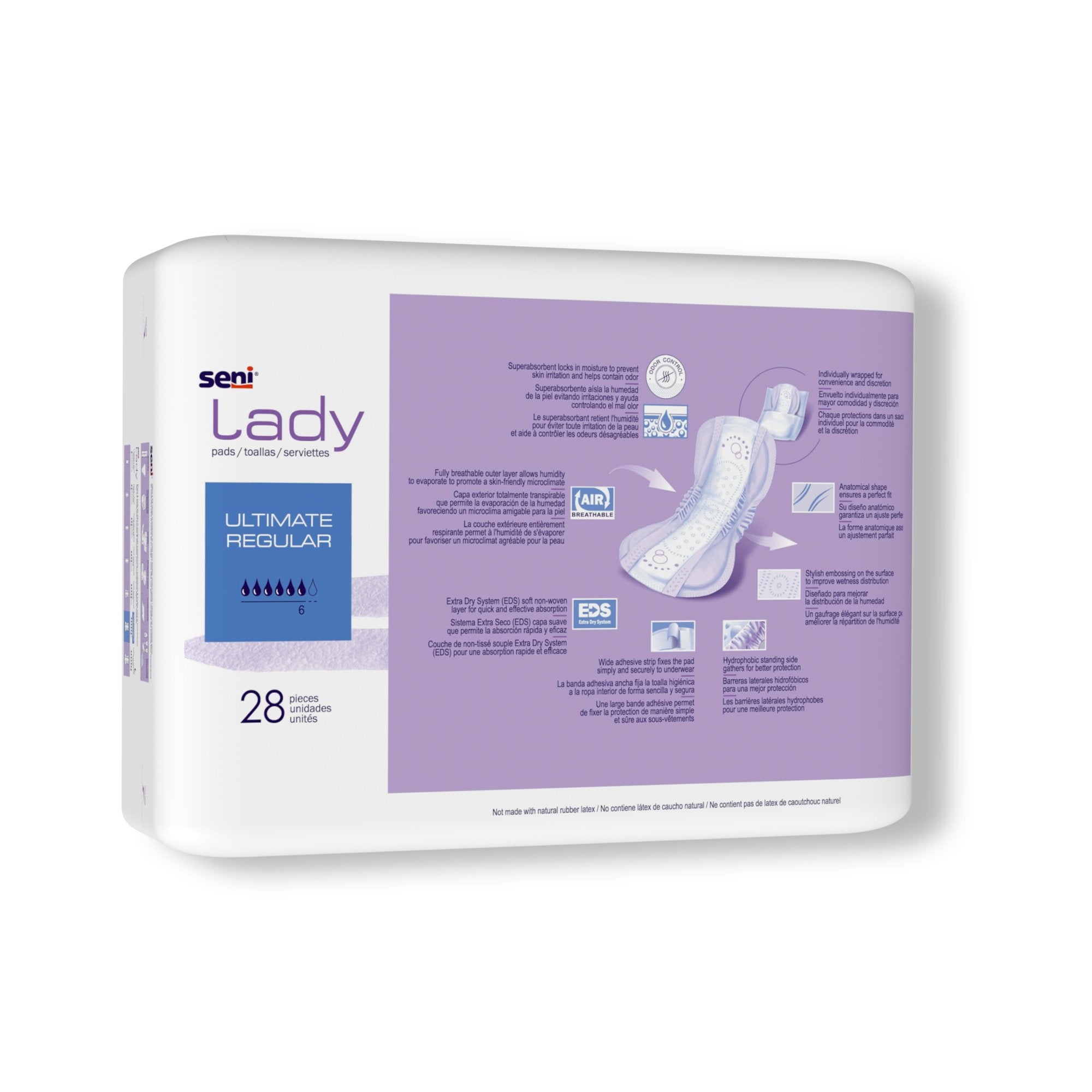 Bladder Control Pad Seni® Lady Ultimate 14.4 Inch Length Heavy Absorbency Super Absorbent Core One Size Fits Most - image 8
