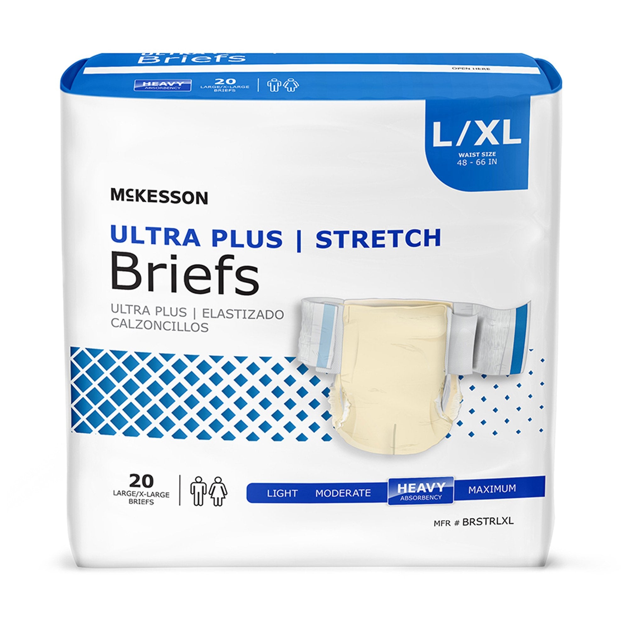 McKesson Ultra Plus Stretch Heavy Absorbency Incontinence Brief, Large / X-Large
