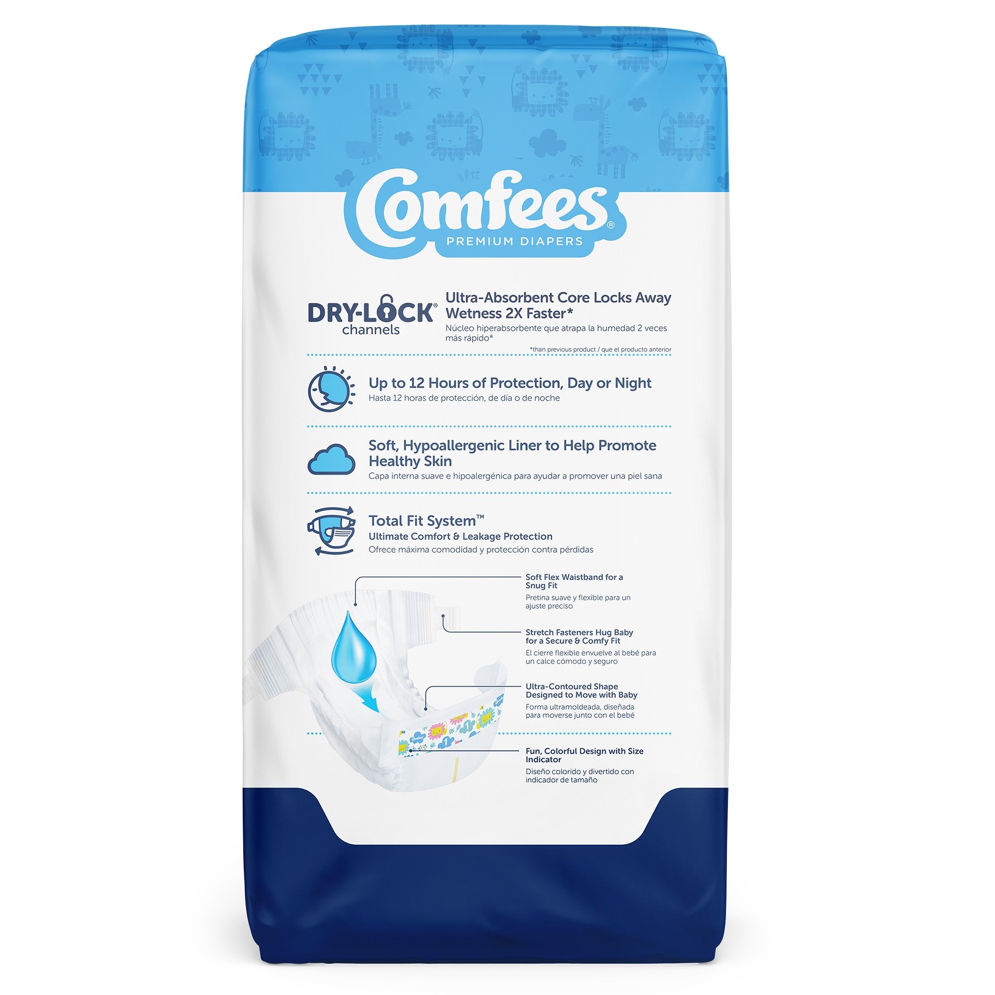 Unisex Baby Diaper Comfees® Size 1 Disposable Moderate Absorbency - image 3