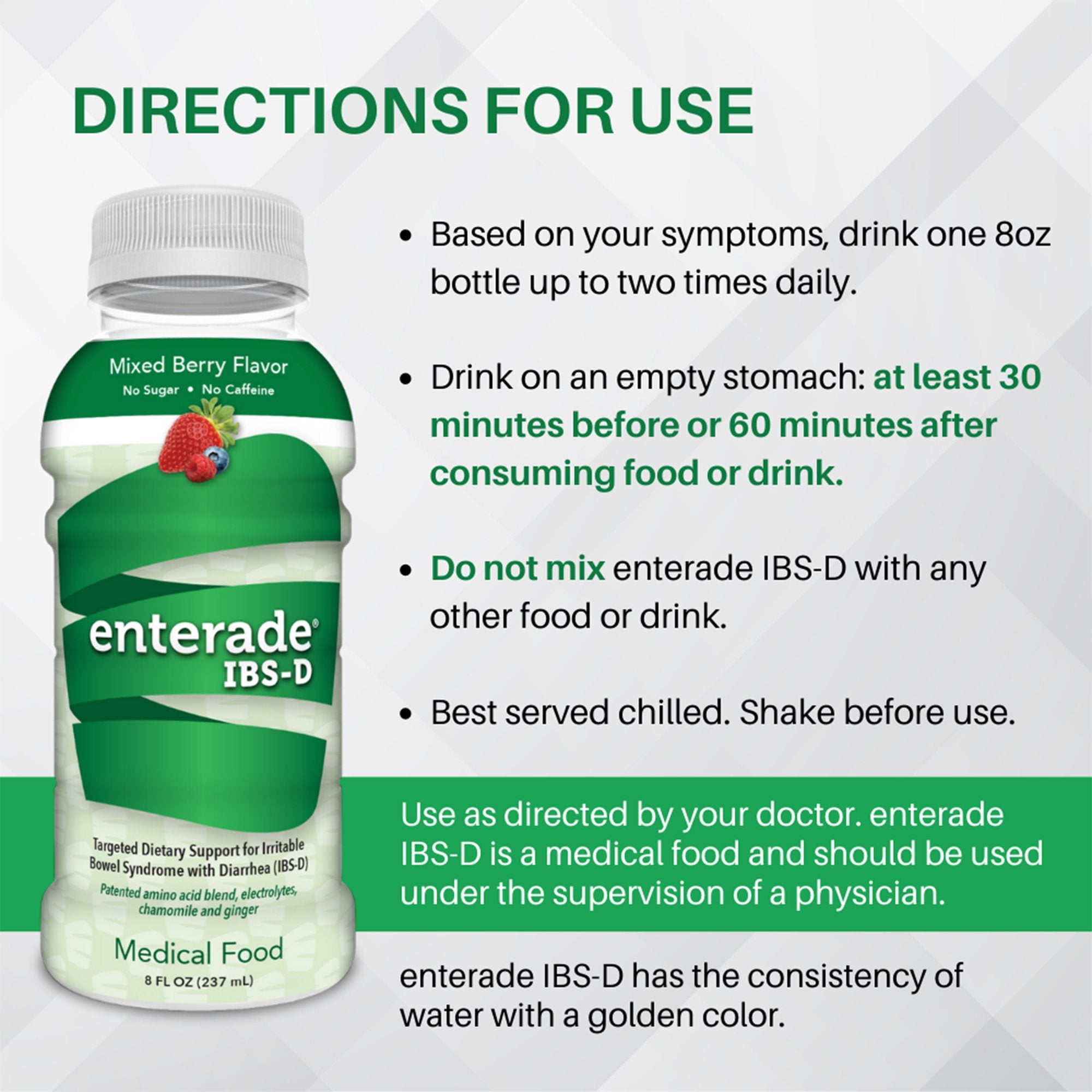Oral Supplement enterade® IBS-D Mixed Berry Flavor Liquid 8 oz. Bottle - image 3