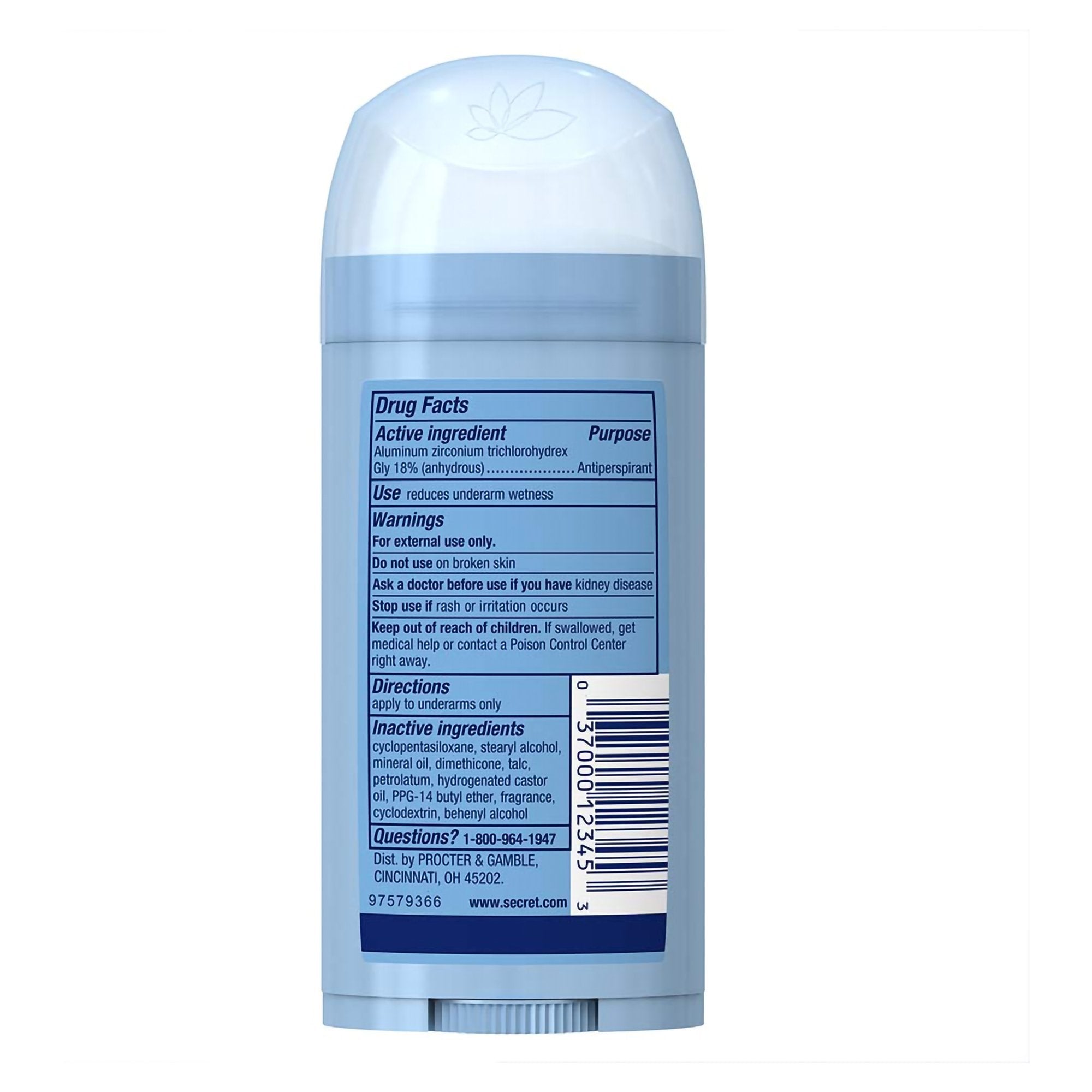 Antiperspirant / Deodorant Secret® Solid 2.6 oz. Unscented - image 2