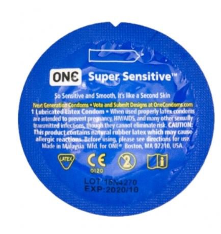 Condom ONE® Lubricated One Size Fits Most 1,000 per Box