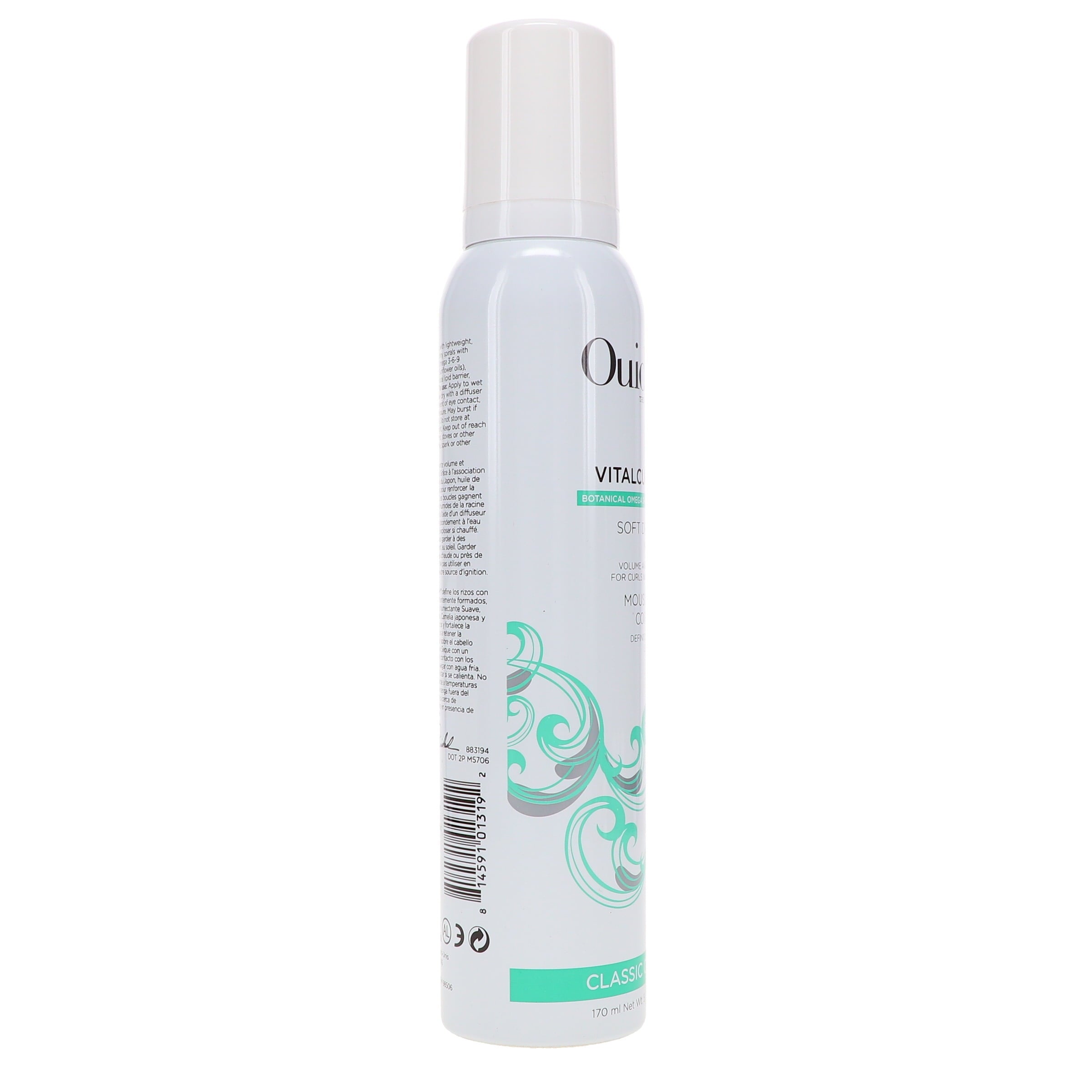 Ouidad Vitalcurl+ Curl Defining Mousse, Lightweight Hair Foam, Air-Dry Styler, 5.7 Oz