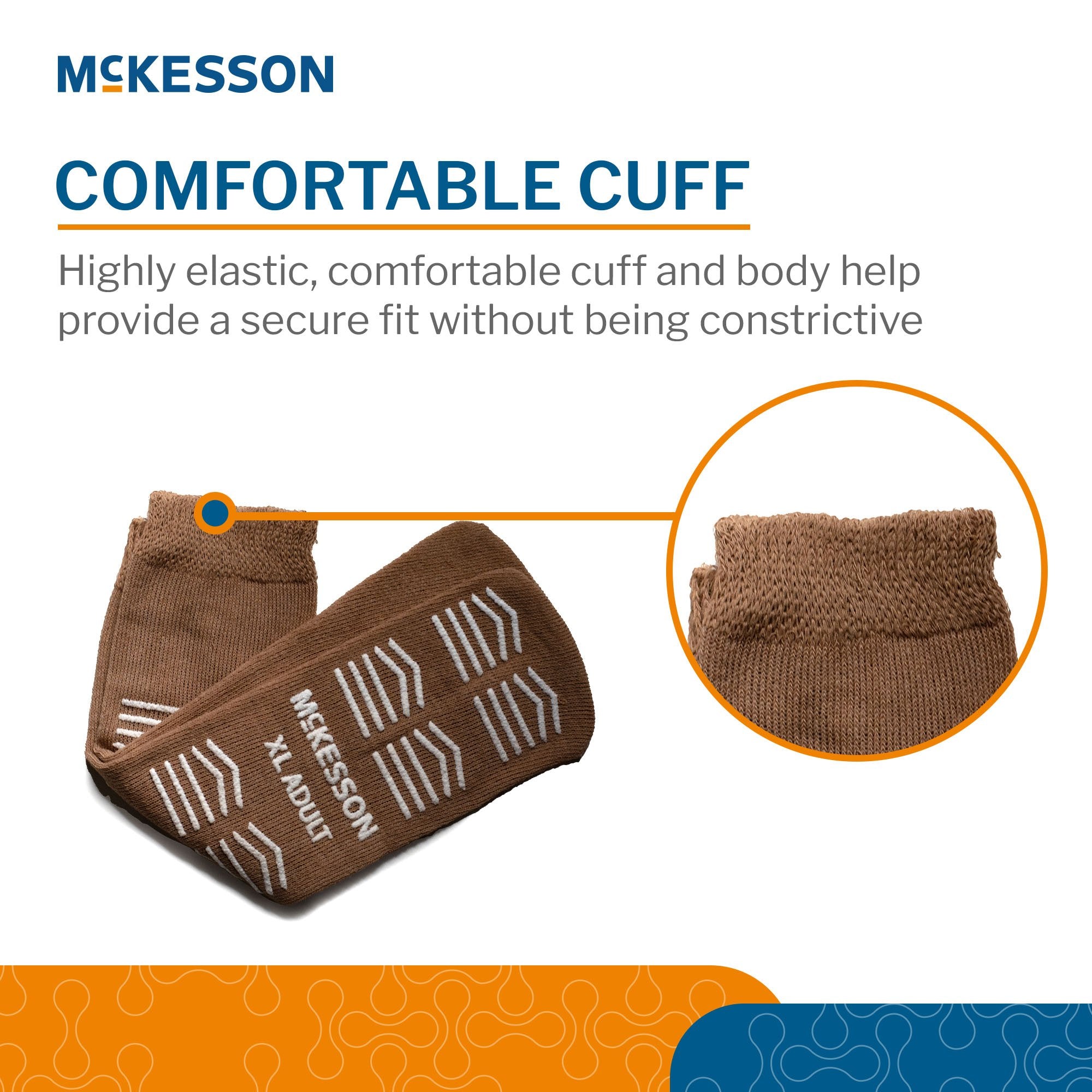 Slipper Socks McKesson Unisex Adult X-Large Single Tread Single Patient Use Tan - image 5