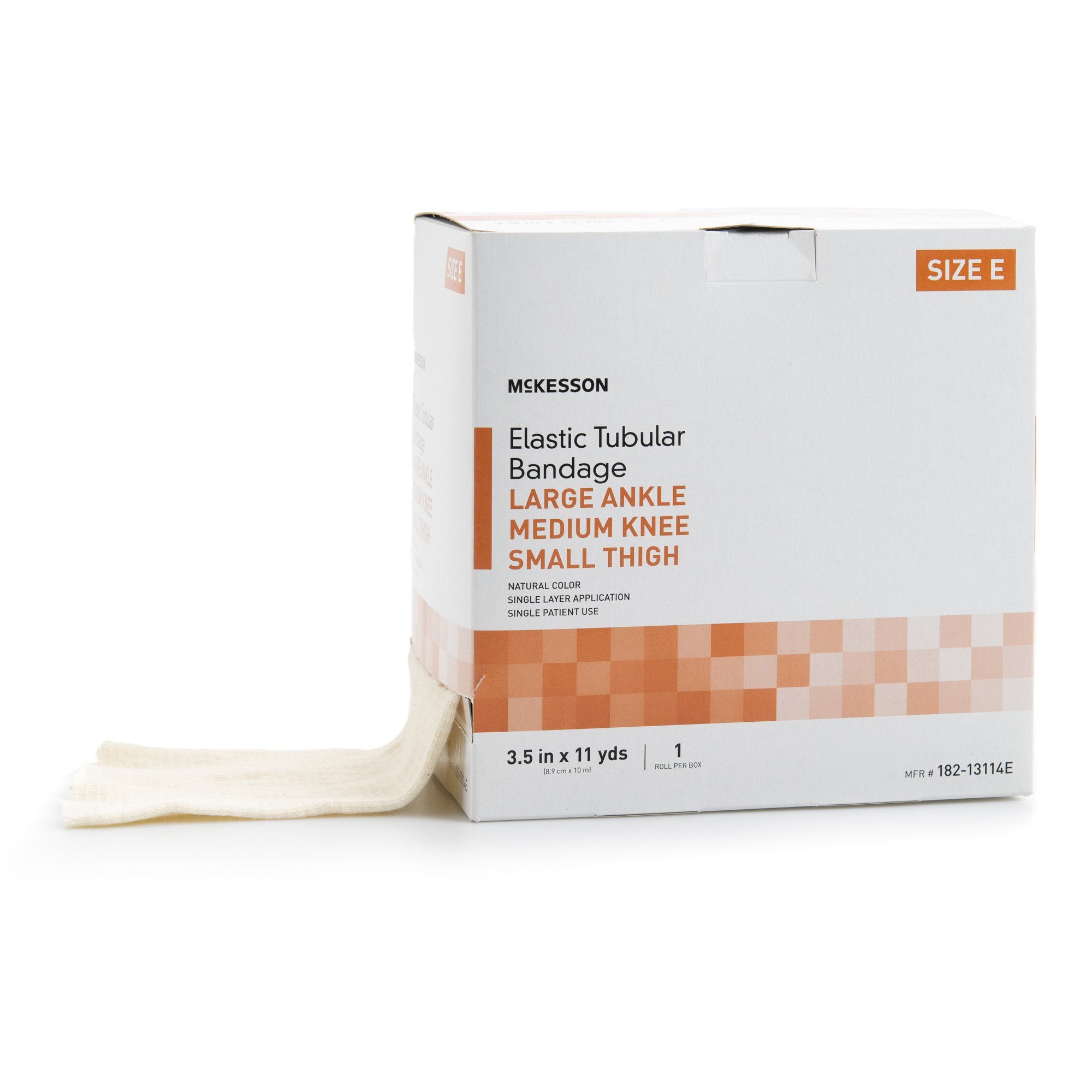 Elastic Tubular Support Bandage McKesson Spandagrip™ 3-1/2 Inch X 11 Yard Large Ankle / Medium Knee Pull On Natural NonSterile Size E Standard Compression - image 3