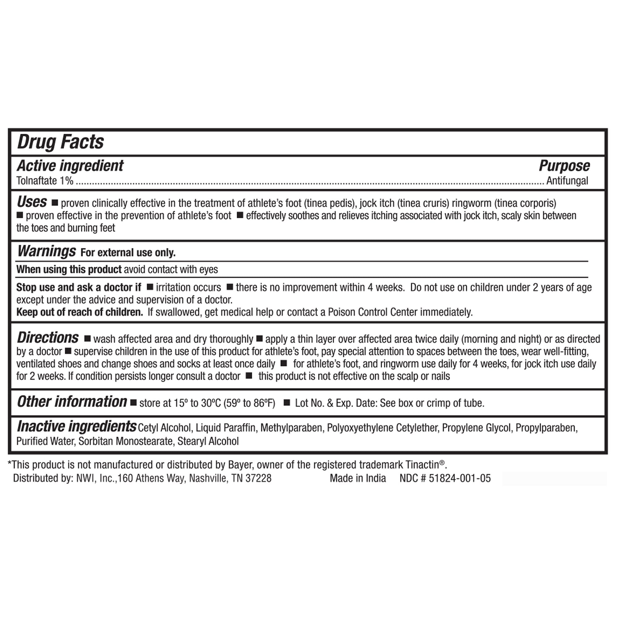 Antifungal CareALL® 1% Strength Cream 0.5 oz. Tube - image 3