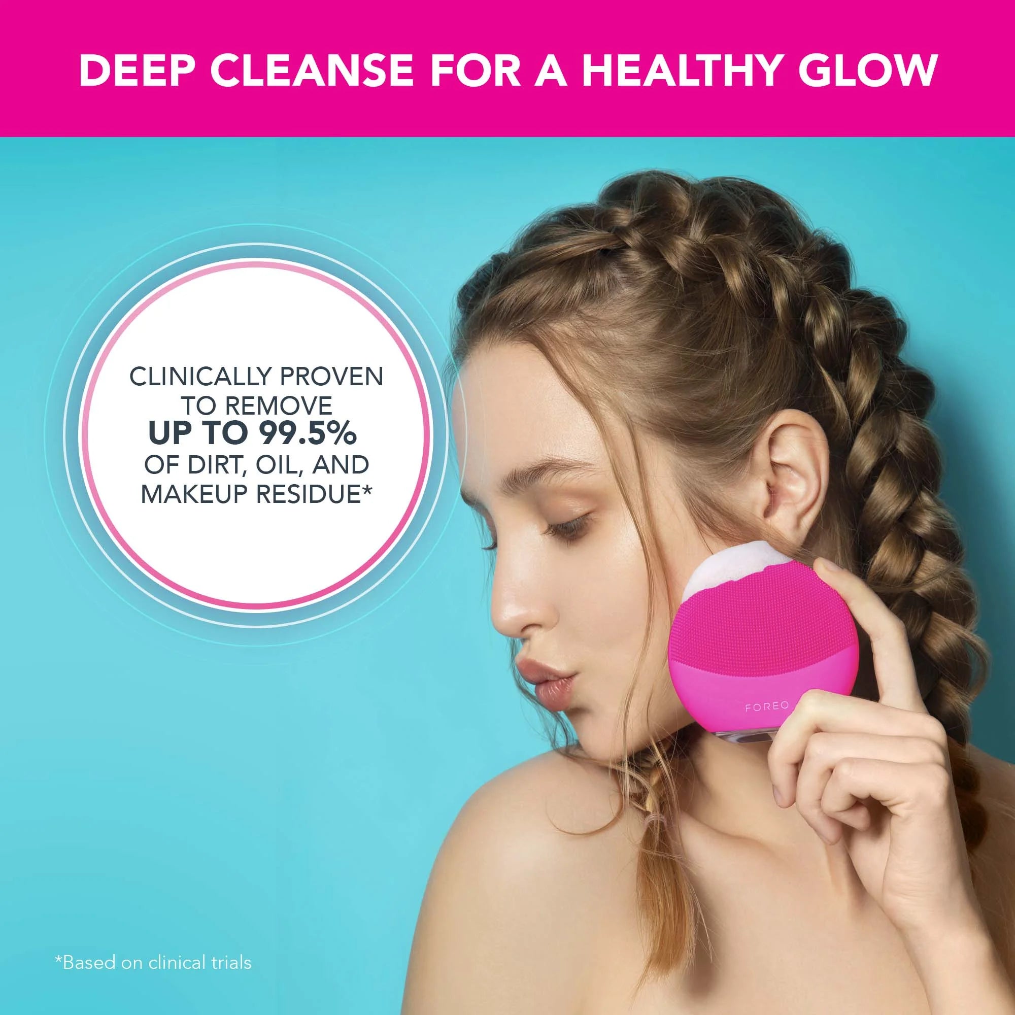 FOREO LUNA MINI 3 Cleansing Facial Brush, Fuchsia