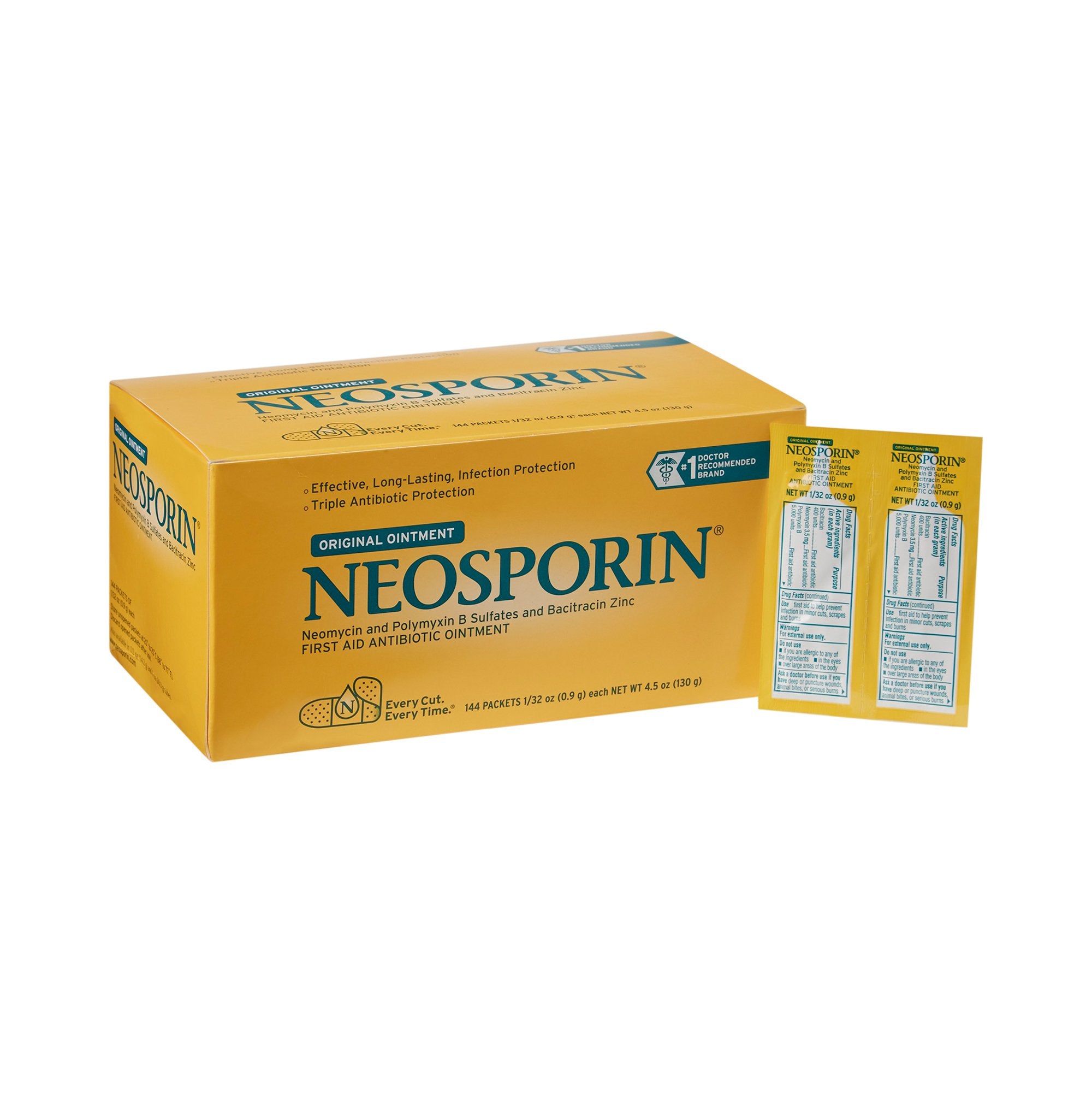 First Aid Antibiotic Bacitracin / Neomycin / Polymyxin B Neosporin® Ointment 0.9 Gram Individual Packet - image 4