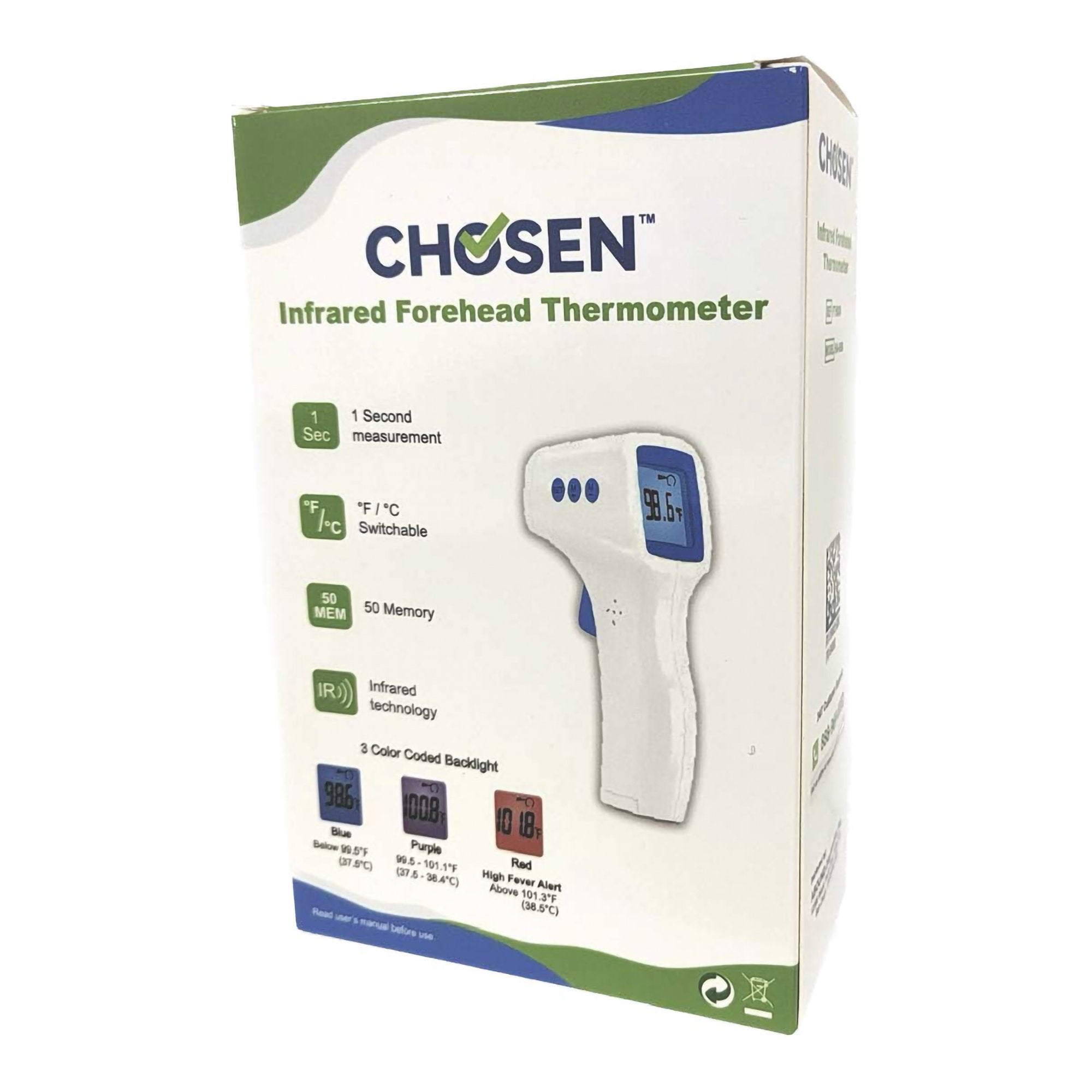 Non-Contact Skin Surface Thermometer Chosen™ Infrared Skin Probe Handheld