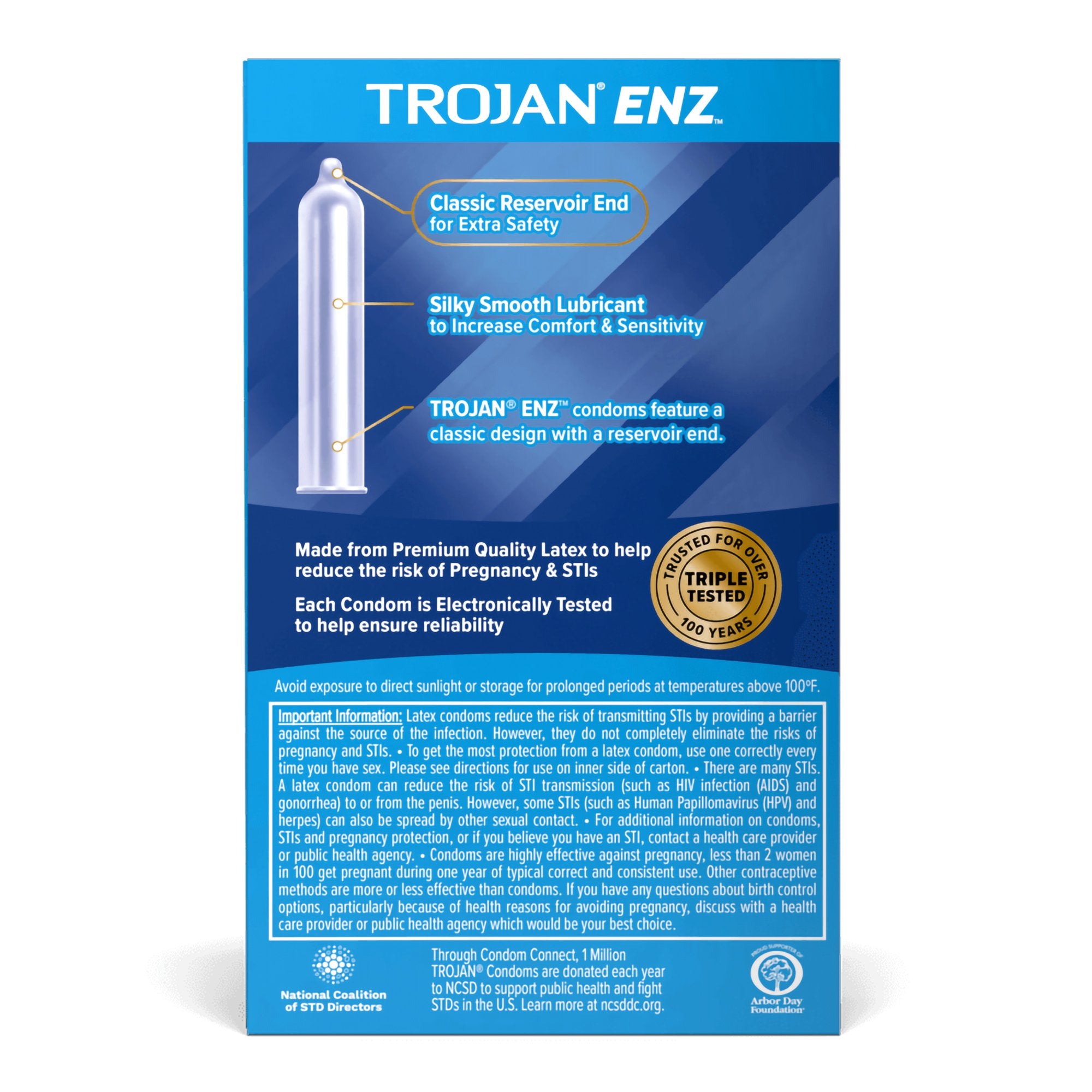 Condom Trojan-Enz® Lubricated One Size Fits Most 1,000 per Case - image 2
