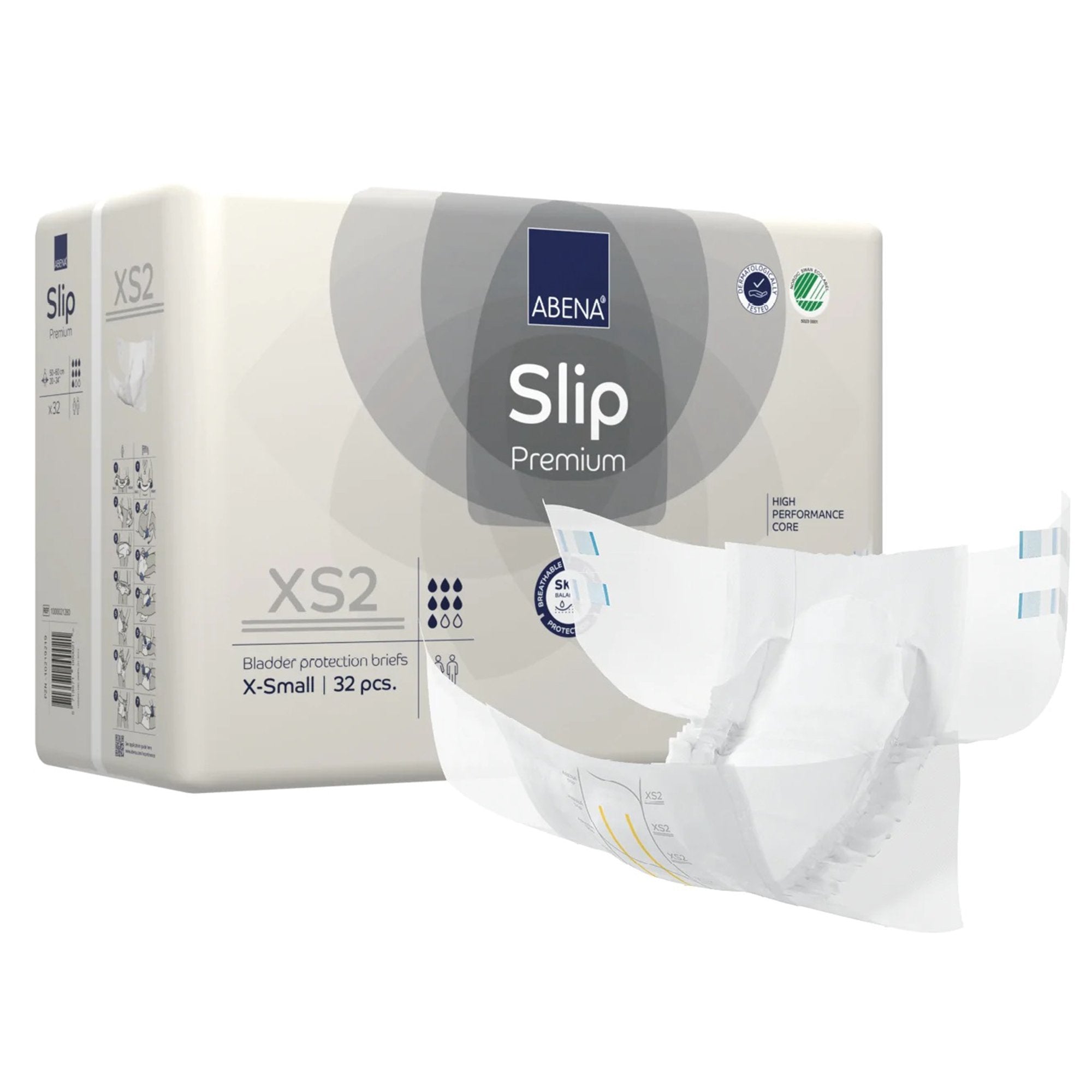 Incontinence Brief Abena® Slip Premium XS2 Adult X-Small Unisex Disposable Heavy Absorbency