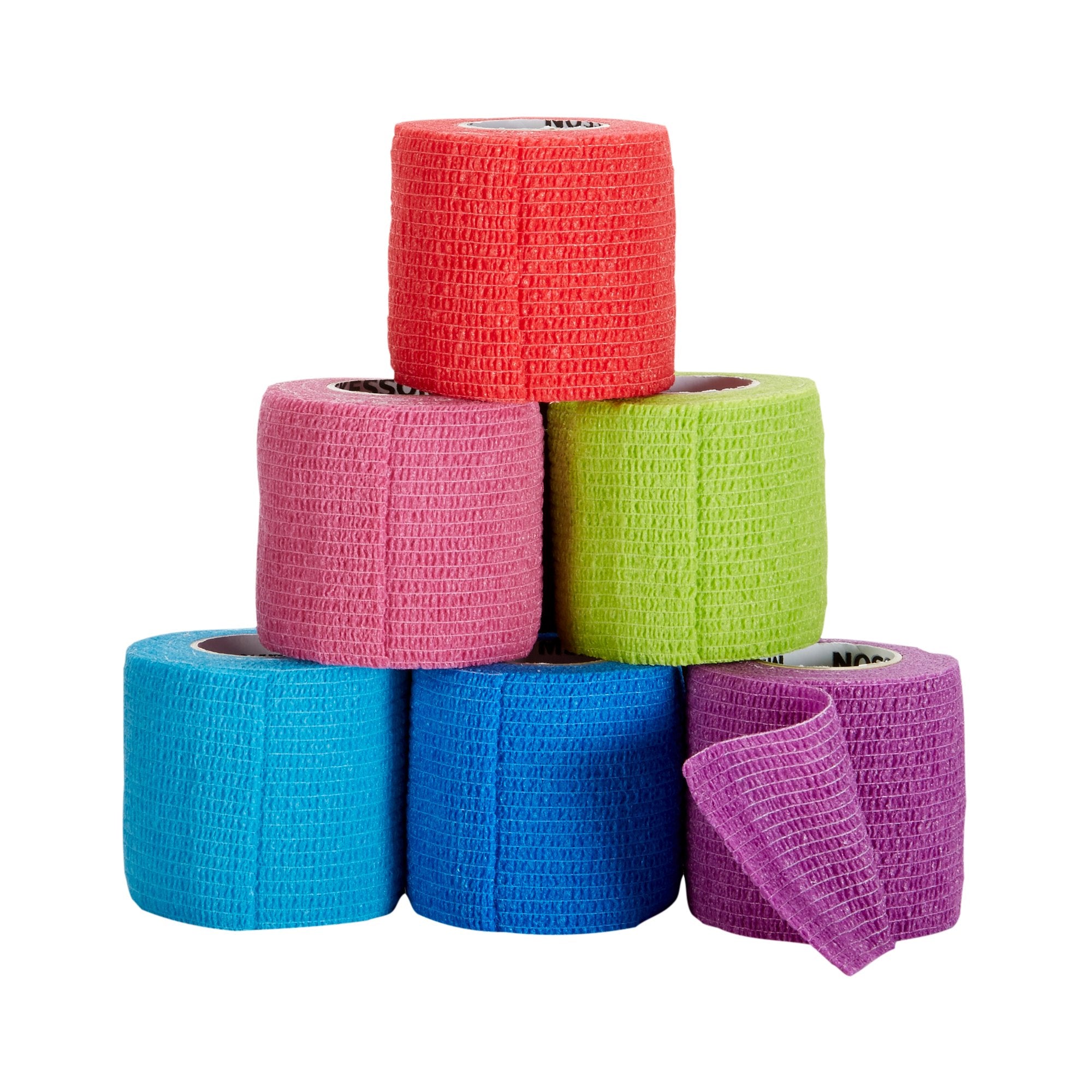 Cohesive Bandage McKesson 2 Inch X 5 Yard Self-adherent Closure Purple / Pink / Green / Light Blue / Royal Blue / Red NonSterile Standard Compression - image 6