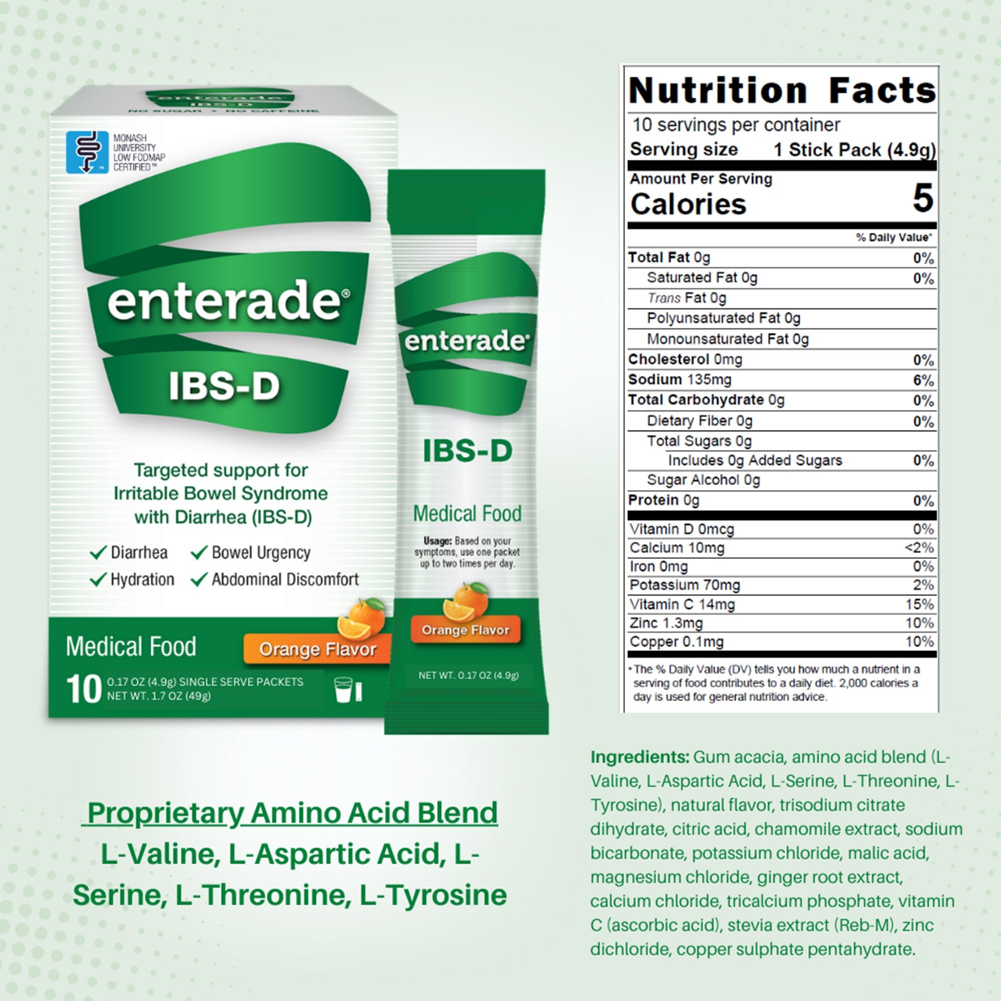 Oral Supplement enterade® IBS-D Orange Flavor Powder 0.14 oz. Individual Packet - image 4