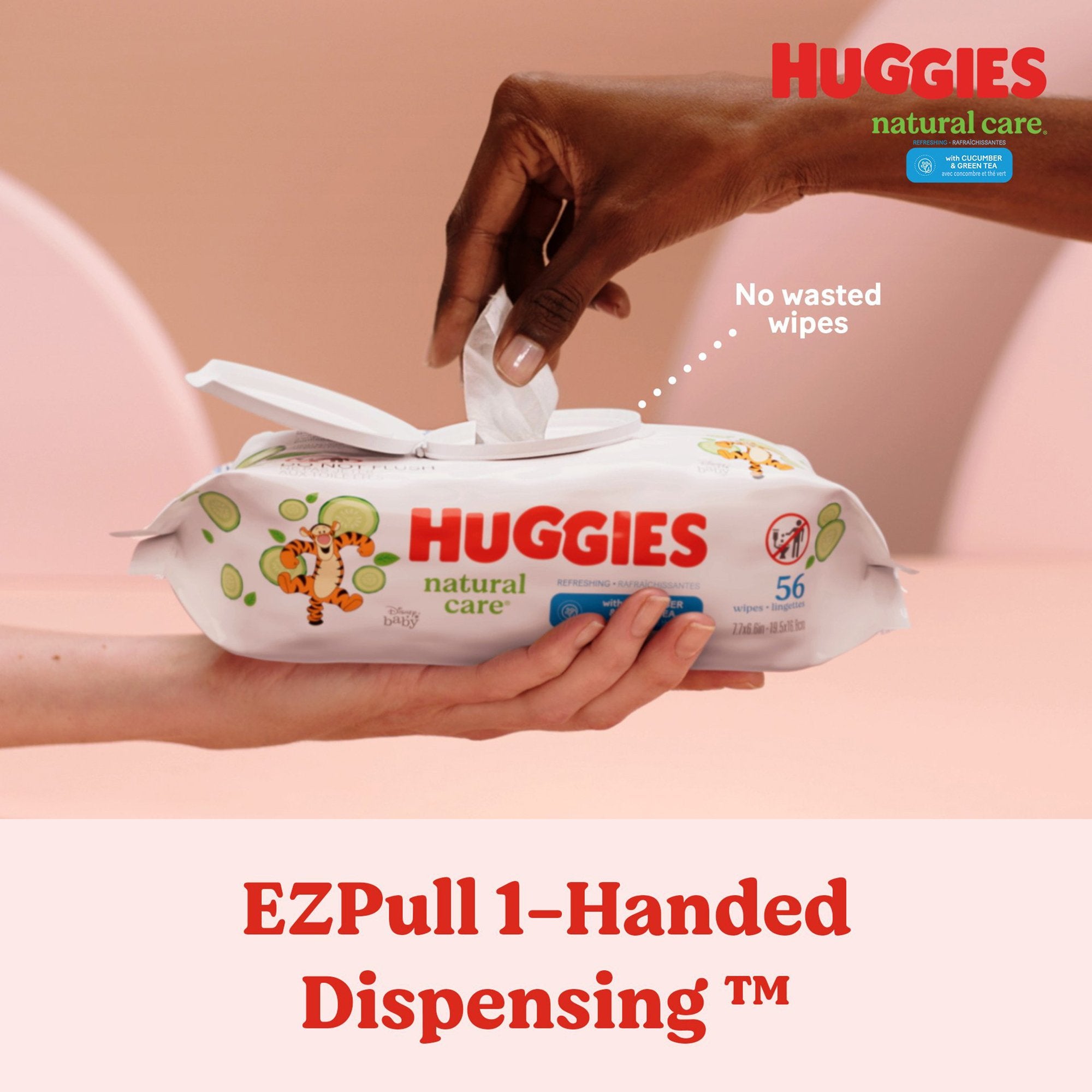 Baby Wipe Huggies® Natural Care™ Refreshing Soft Pack Cucumber / Green Tea Scent 560 Count - image 4
