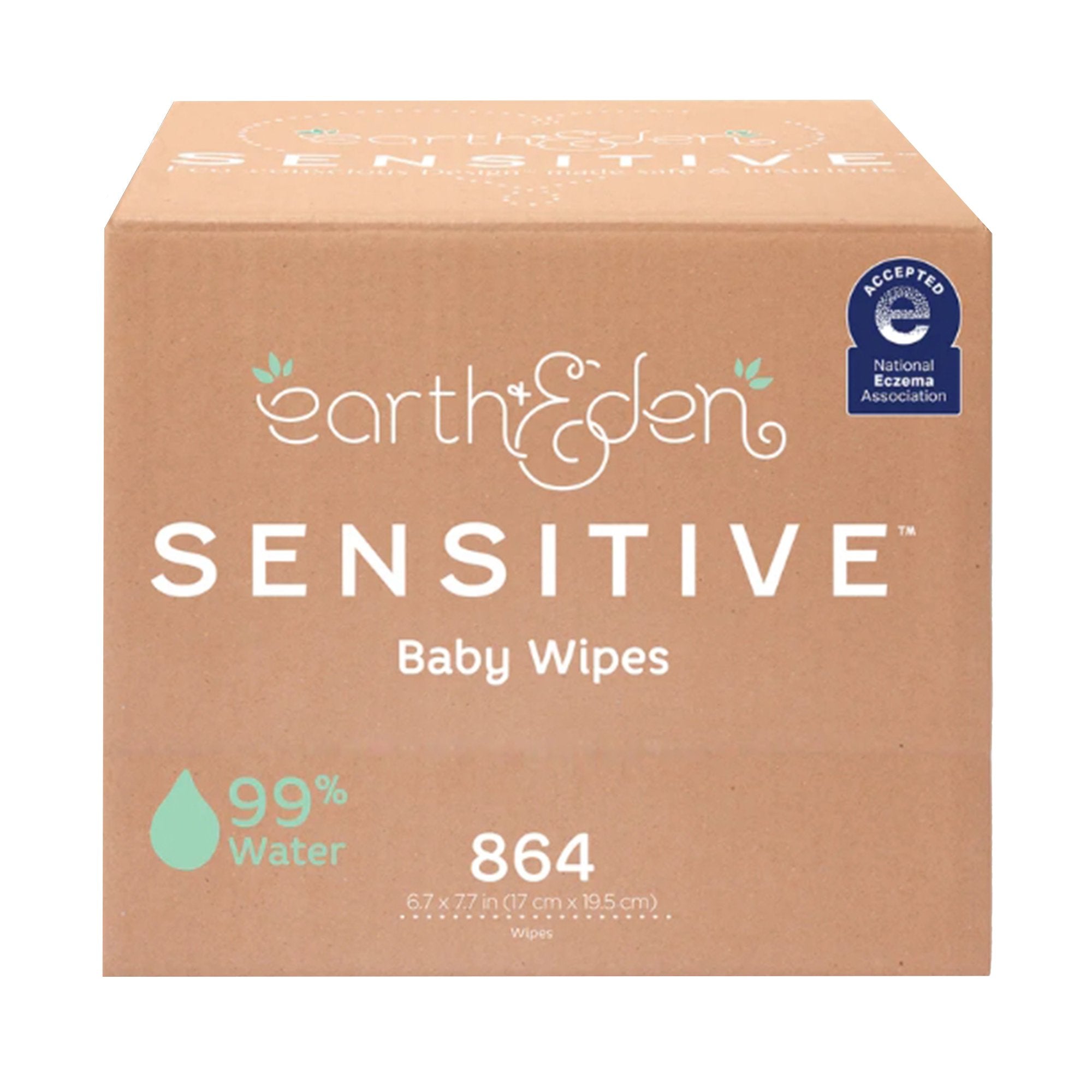 Baby Wipe Earth & Eden Sensitive Soft Pack Unscented 72 Count