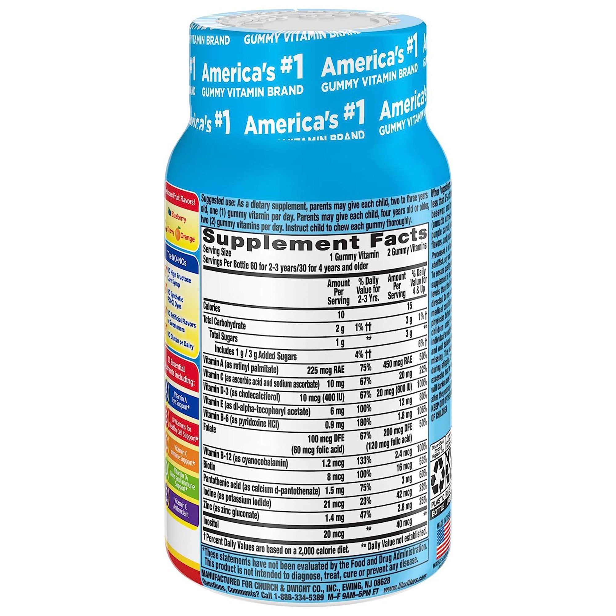 Multivitamin Supplement L'il Critters® Paw Patrol Complete Vitamin A - Vitamin C 225 mcg - 10 mg Strength Gummy 190 per Bottle Assorted Fruit Flavor - image 2