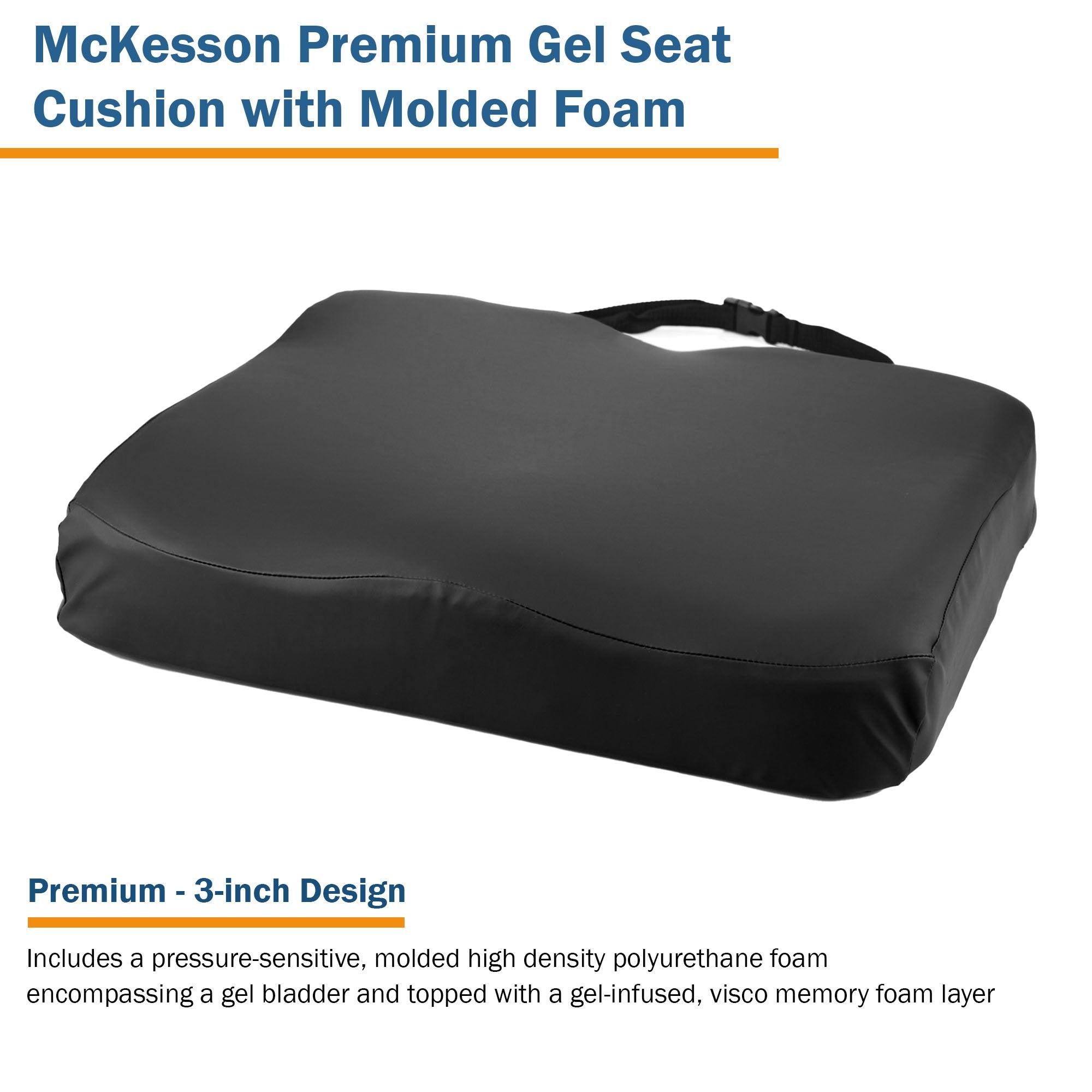 Contoured Seat Cushion McKesson 20 W X 16 L X 3 D Inch Foam / Gel - image 3
