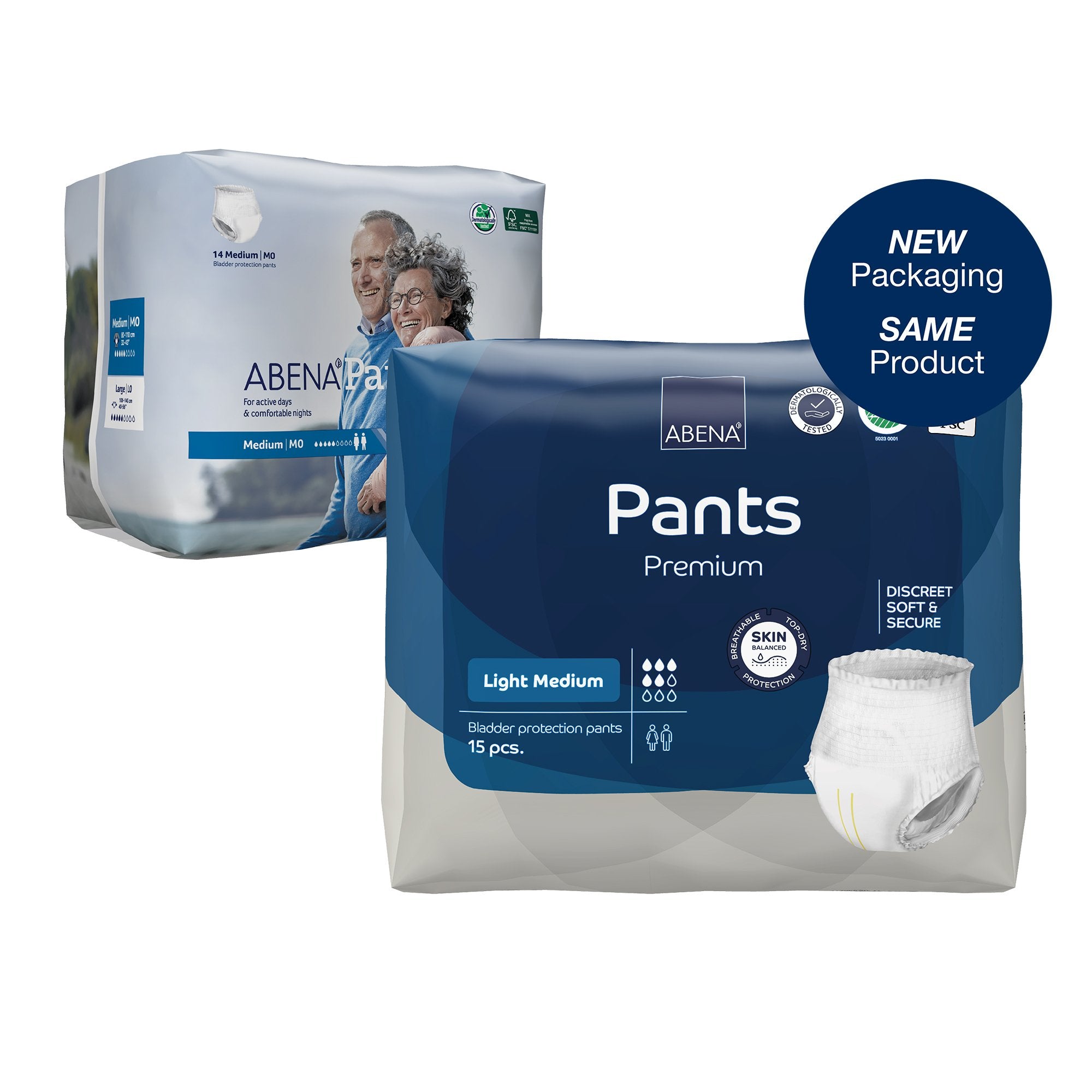 Absorbent Underwear Abena® Pants Pull On with Tear Away Seams Adult Medium Unisex Disposable Moderate Absorbency