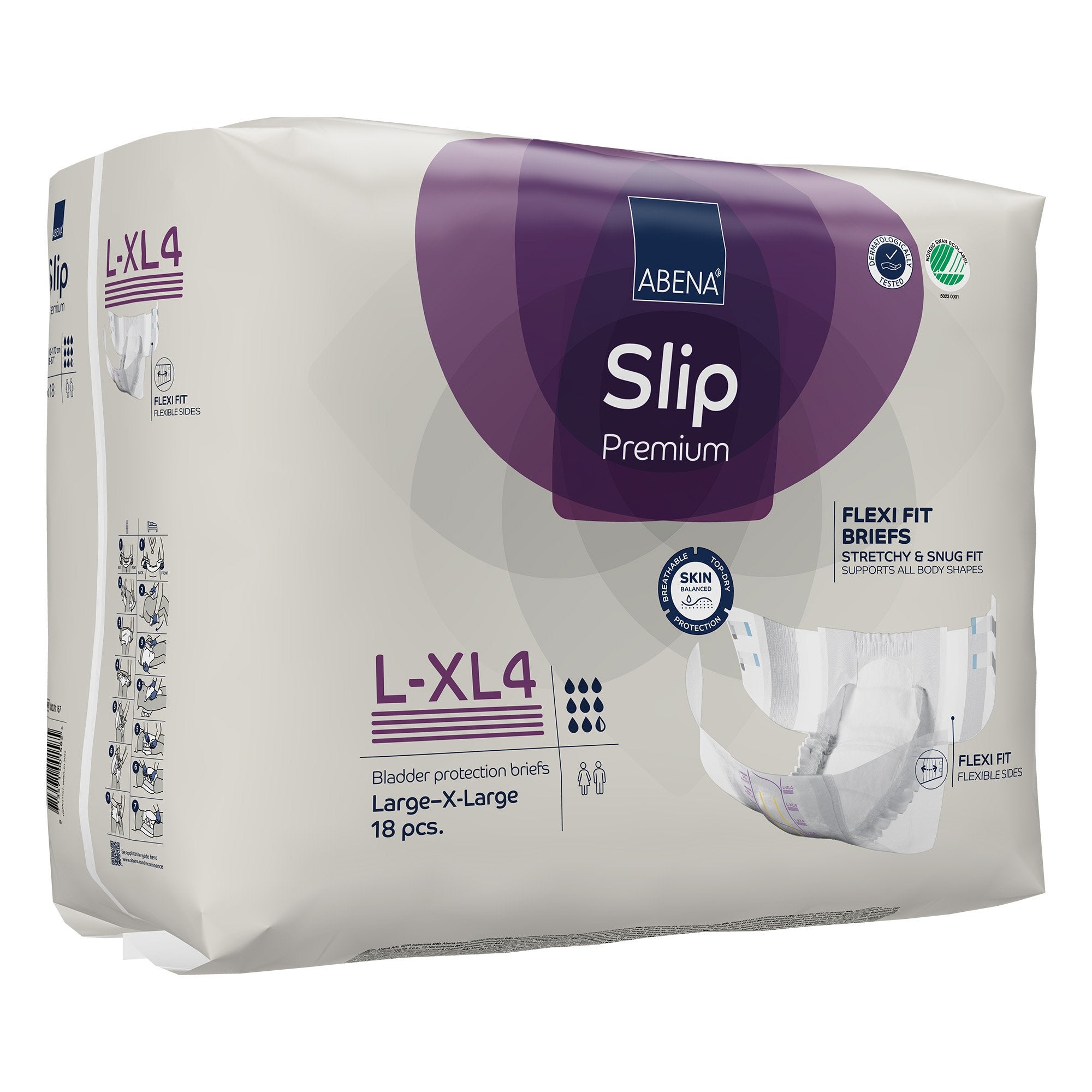 Incontinence Brief Abena Slip Flexi Fit Adult Large / X-Large Unisex Disposable Heavy Absorbency - image 3