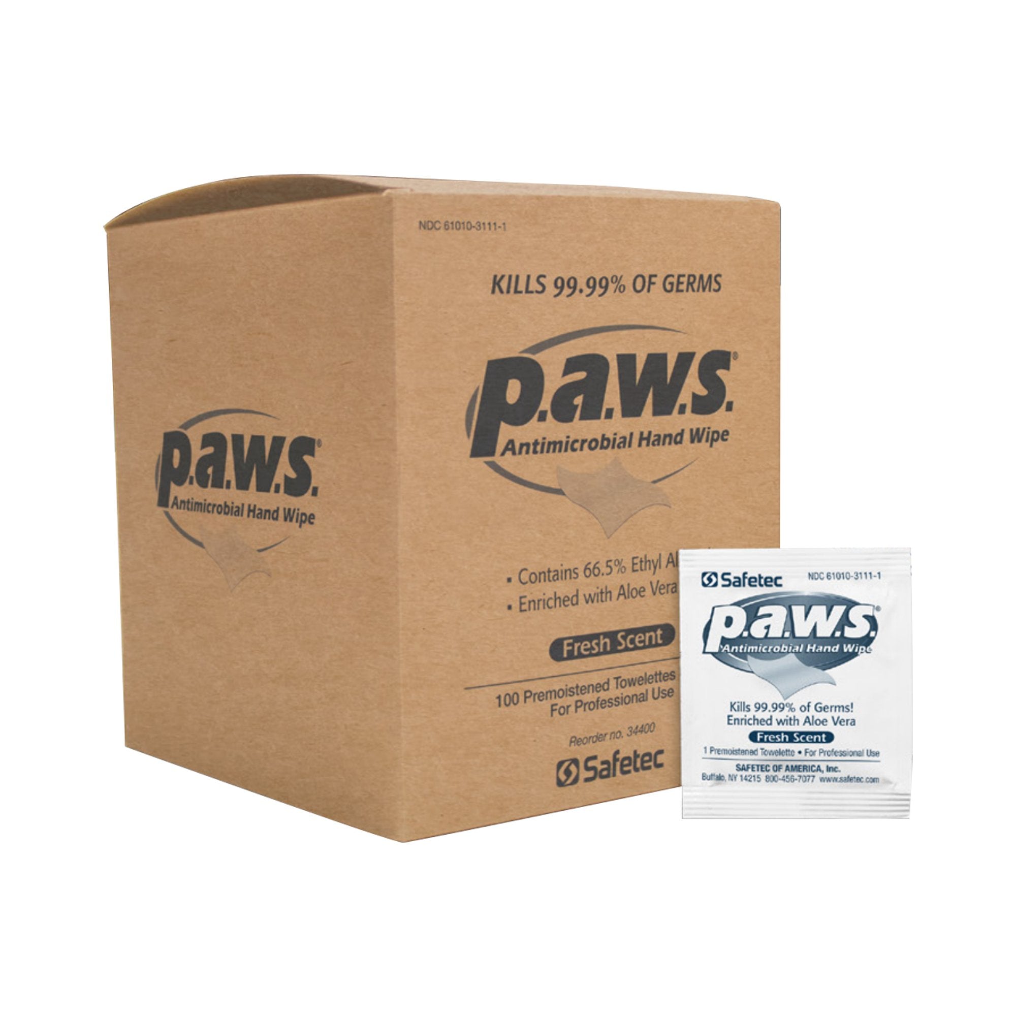 Hand Sanitizing Wipe P.A.W.S.® 100 Count Ethyl Alcohol Wipe Individual Packet - image 4