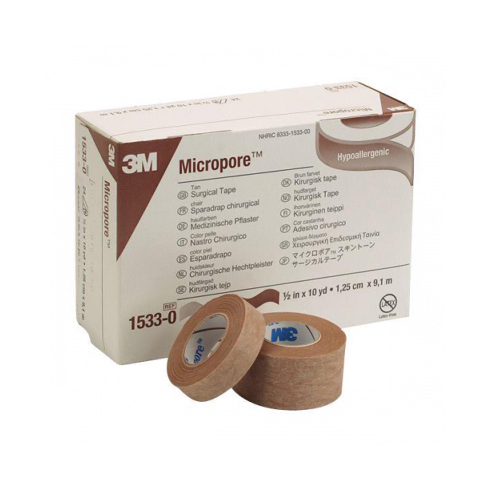 3M™ Micropore™ Paper Medical Tape, 1/2 Inch x 10 Yard, Tan