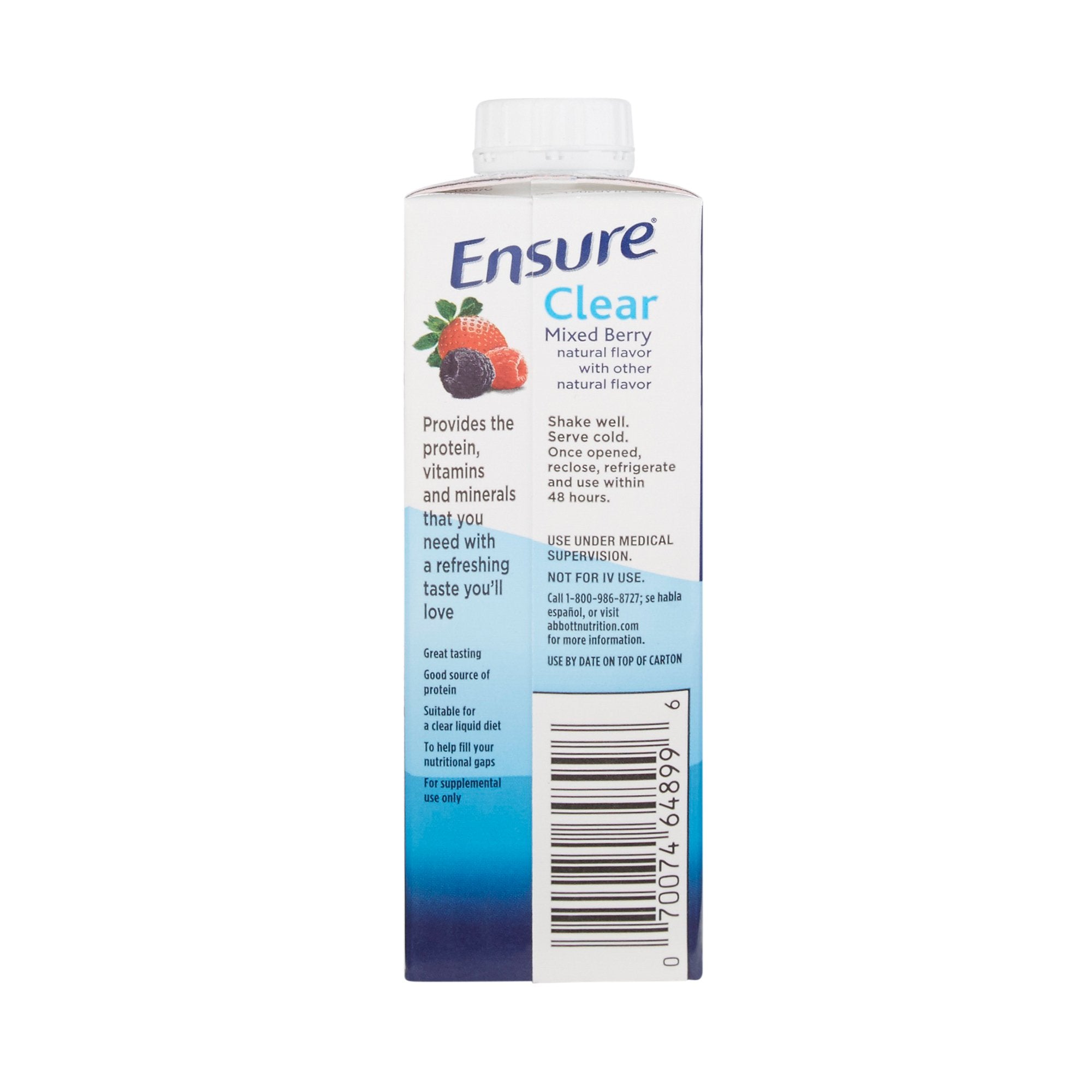 Oral Supplement Ensure® Clear Therapeutic Nutrition Mixed Berry Flavor Liquid 8 oz. Reclosable Carton - image 3