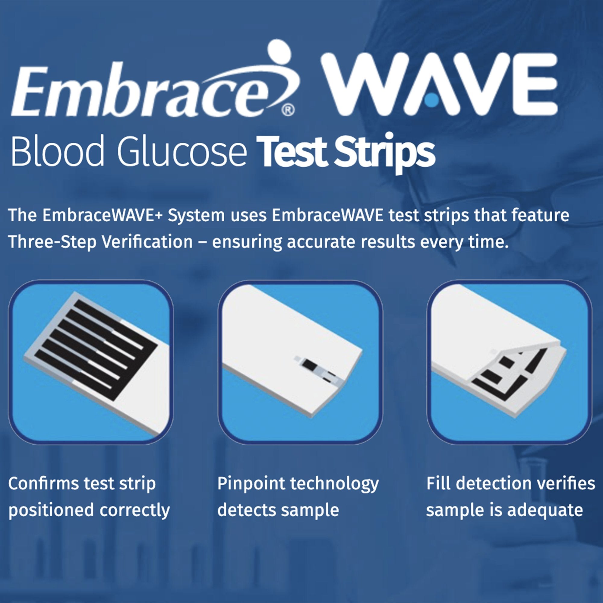 Blood Glucose Test Strips EmbraceWave 50 Strips per Pack For use with Embrace Blood Glucose Meter - image 2