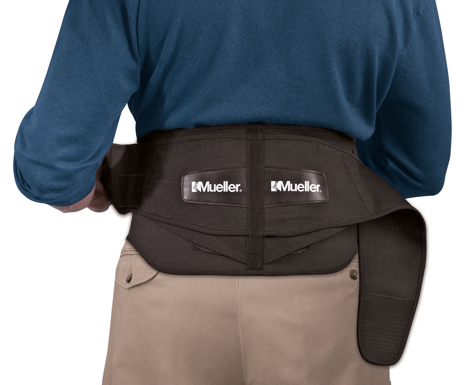 Back Brace Mueller® Extended Size Hook and Loop Strap Closure 50 to 70 Inch Waist Circumference 9 Inch Height Adult - image 3