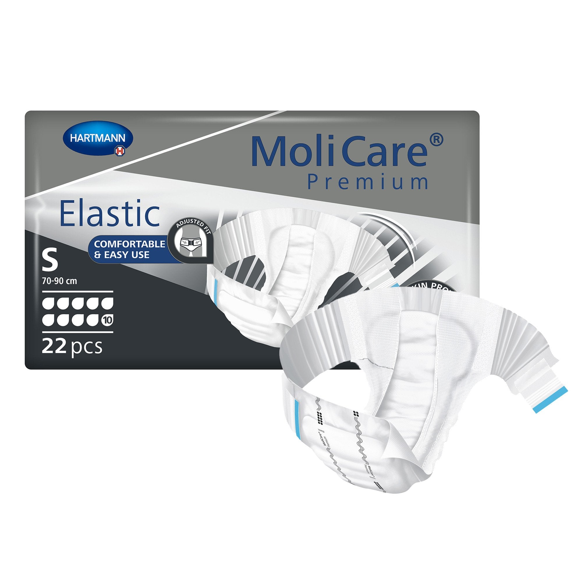Incontinence Brief MoliCare® Premium Elastic 10D Adult Small Unisex Disposable Heavy Absorbency