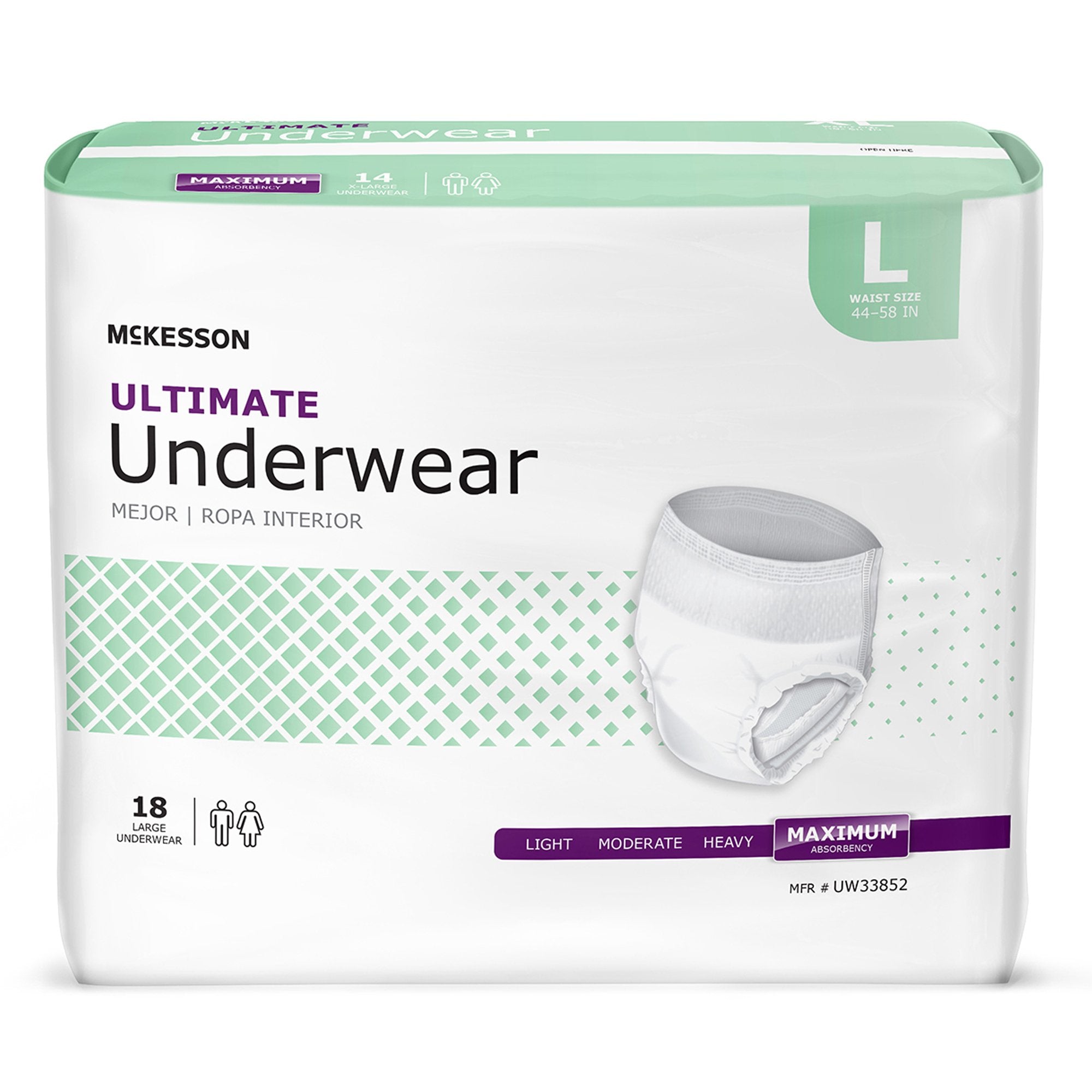 McKesson Ultimate Heavy Absorbency Incontinence Underwear, Large