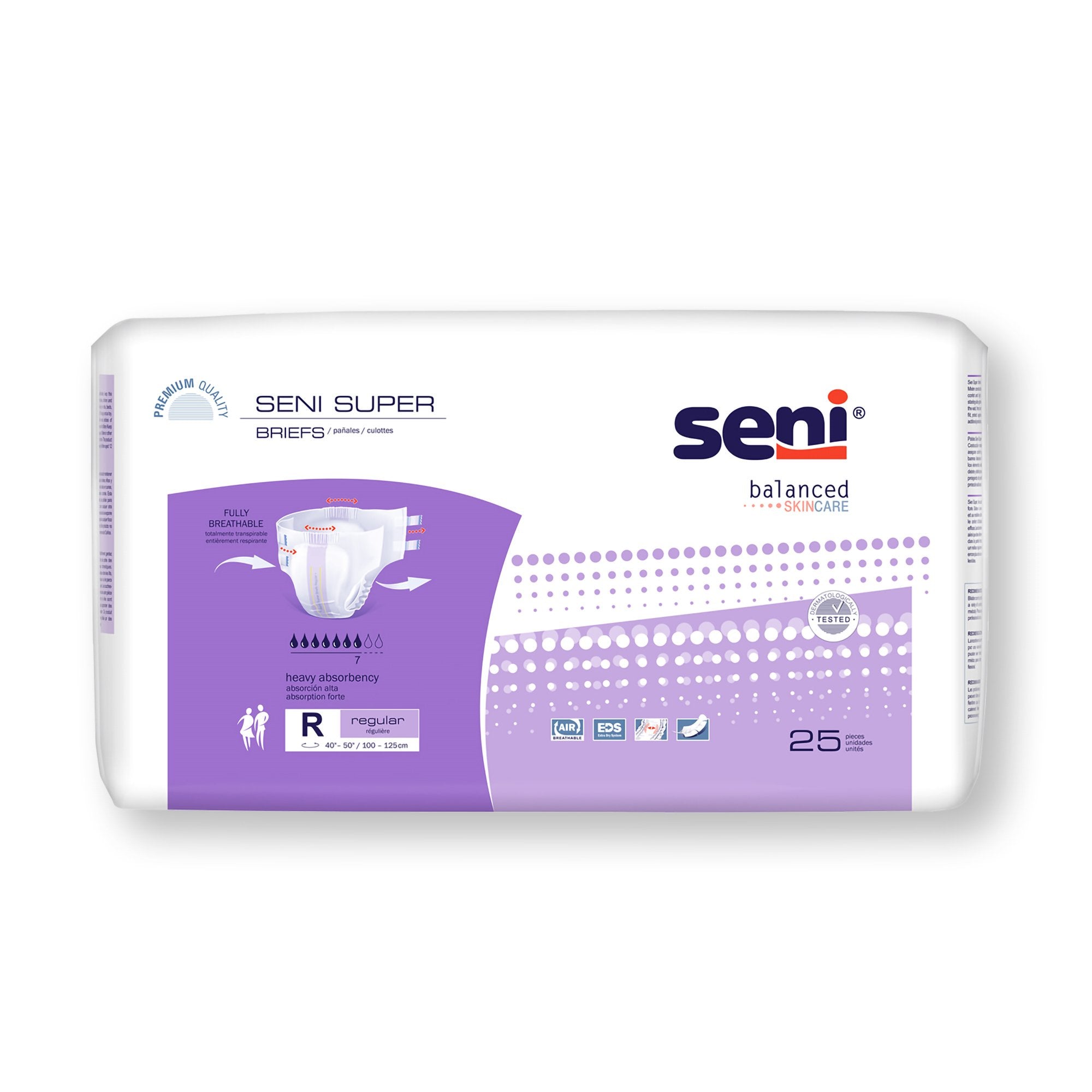 Incontinence Brief Seni® Super Adult Regular Unisex Disposable Heavy Absorbency