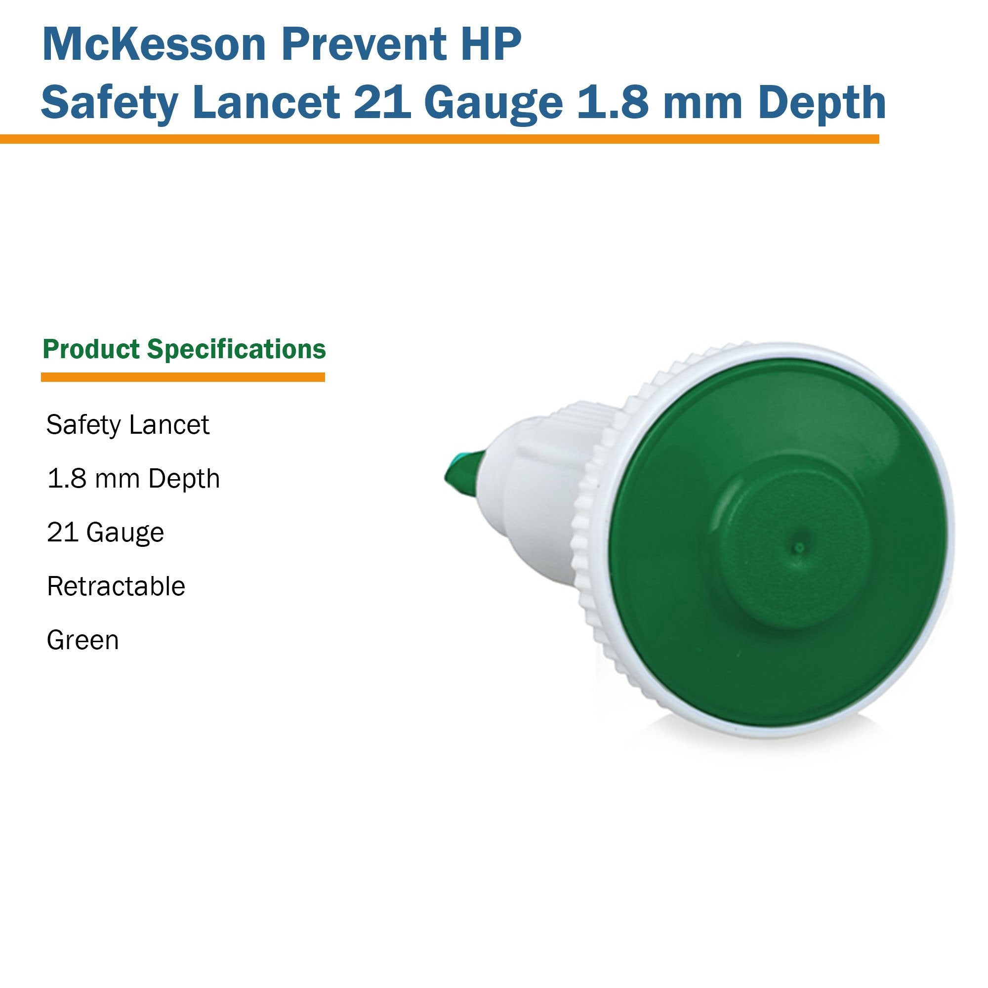 Safety Lancet McKesson Prevent® HP 21 Gauge Retractable Push Button Activation Finger - image 4