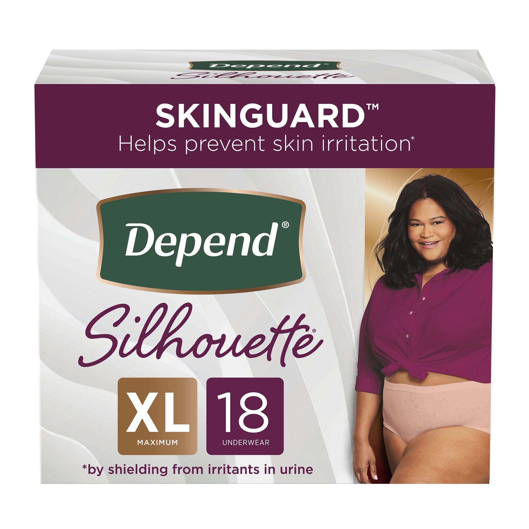 Absorbent Underwear Depend® Silhouette® Waistband Style Adult X-Large Female Disposable Heavy Absorbency