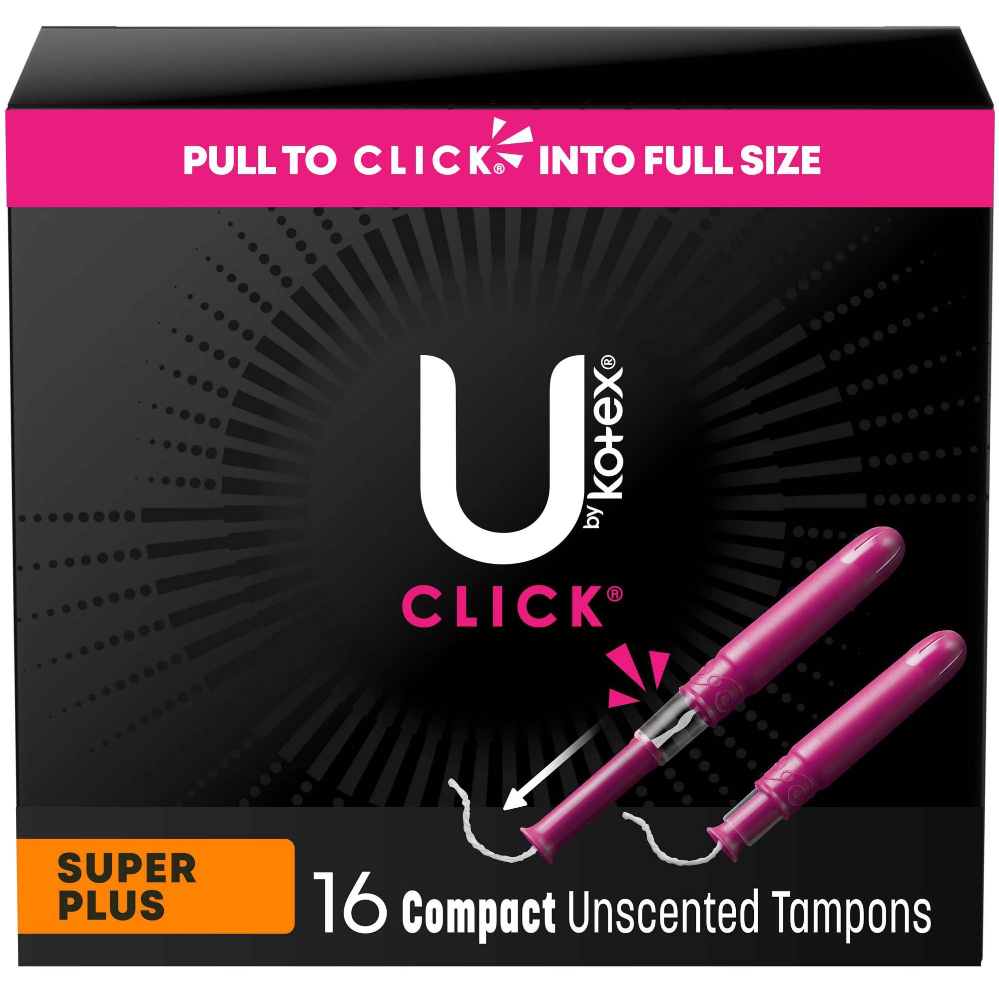 U By Kotex® Click® Compact Tampons Super Plus Unscented