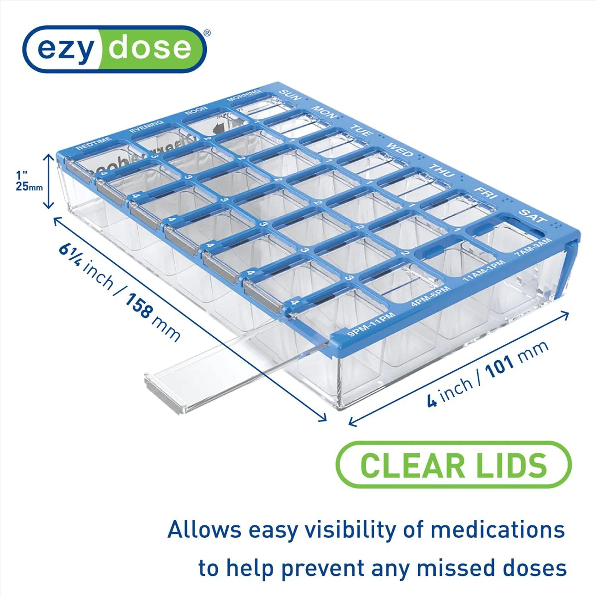 Pill Organizer Pharmadose® Locking Pill Planner Small 7 Day 4 Dose - image 4