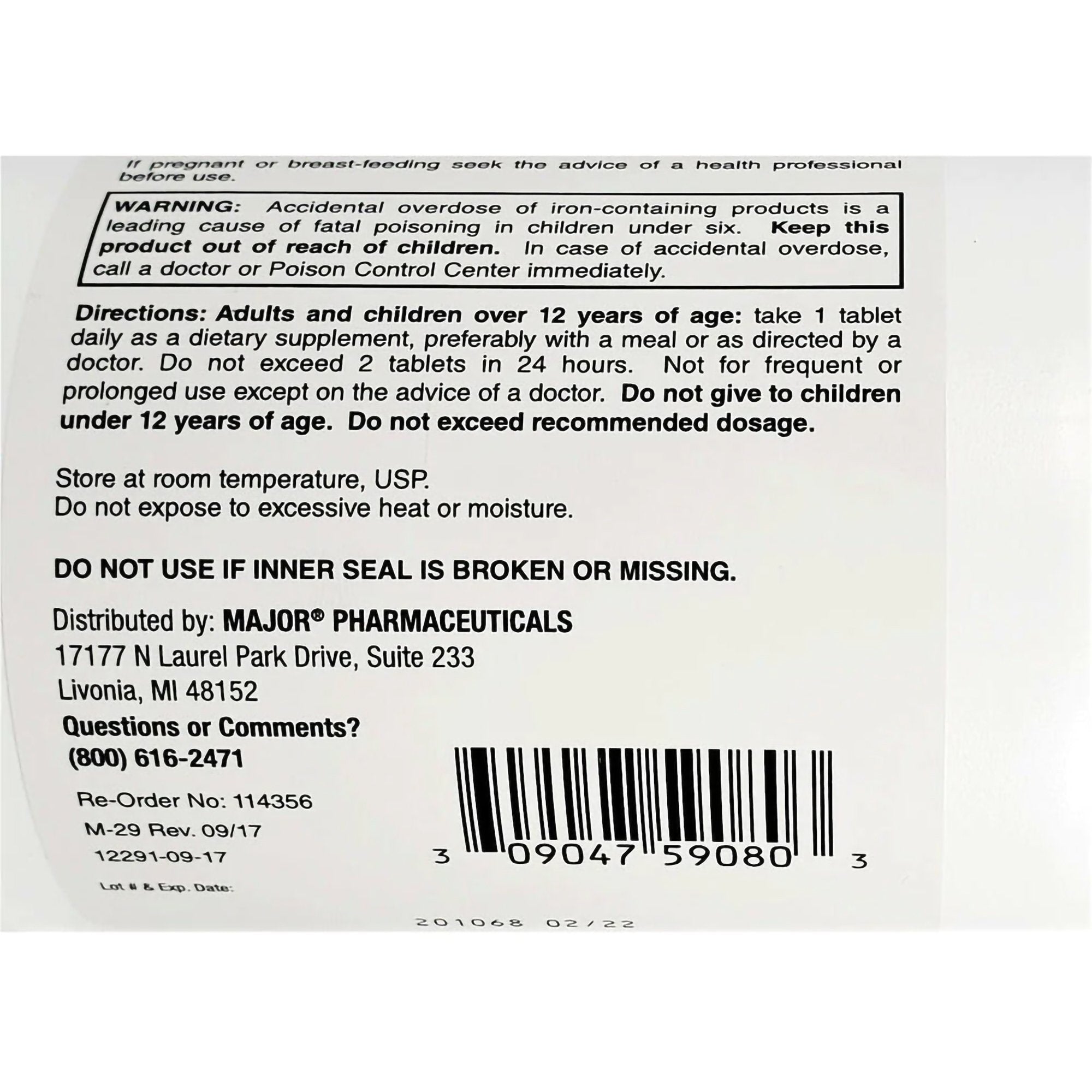 Mineral Supplement Iron 325 mg Strength Tablet 1,000 per Bottle - image 3