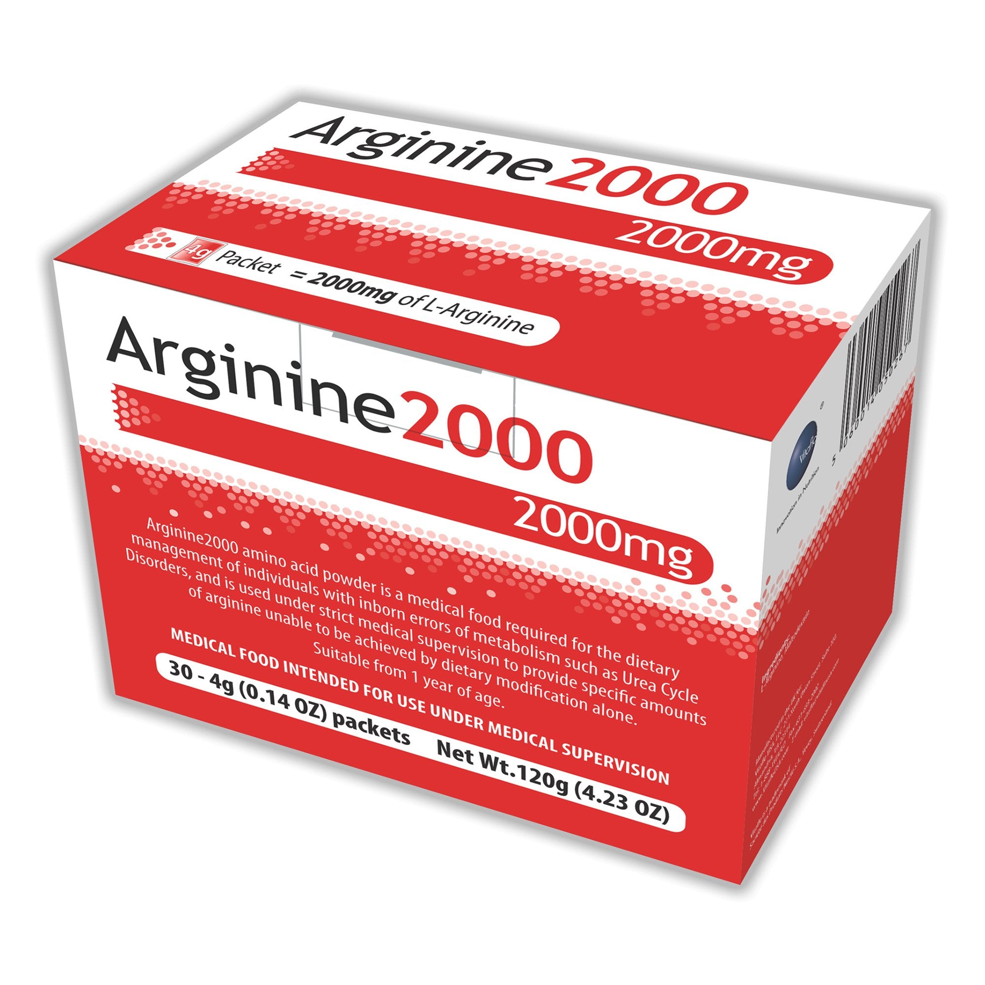 Oral Supplement Arginine 2000 Unflavored Powder 4 Gram Individual Packet