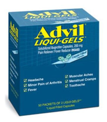 Pain Relief Advil® Liqui-Gels® 200 mg Strength Ibuprofen Gelcap 100 Per Box