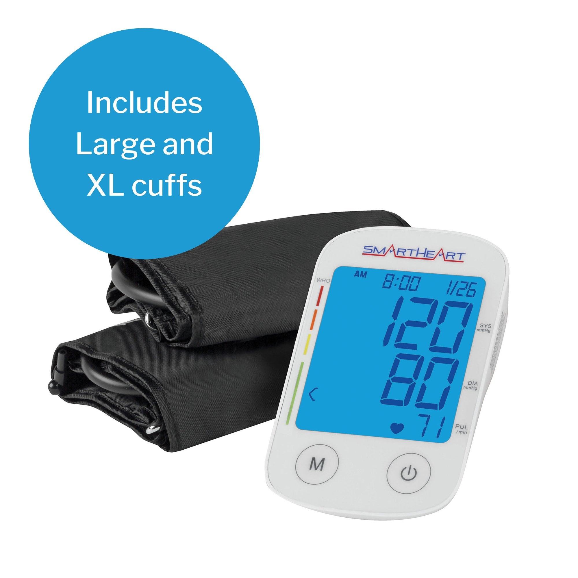 Home Automatic Digital Blood Pressure Monitor Veridian Multiple Sizes Nylon Cuff 22–30 cm to 30–42 cm Desk Model - image 8