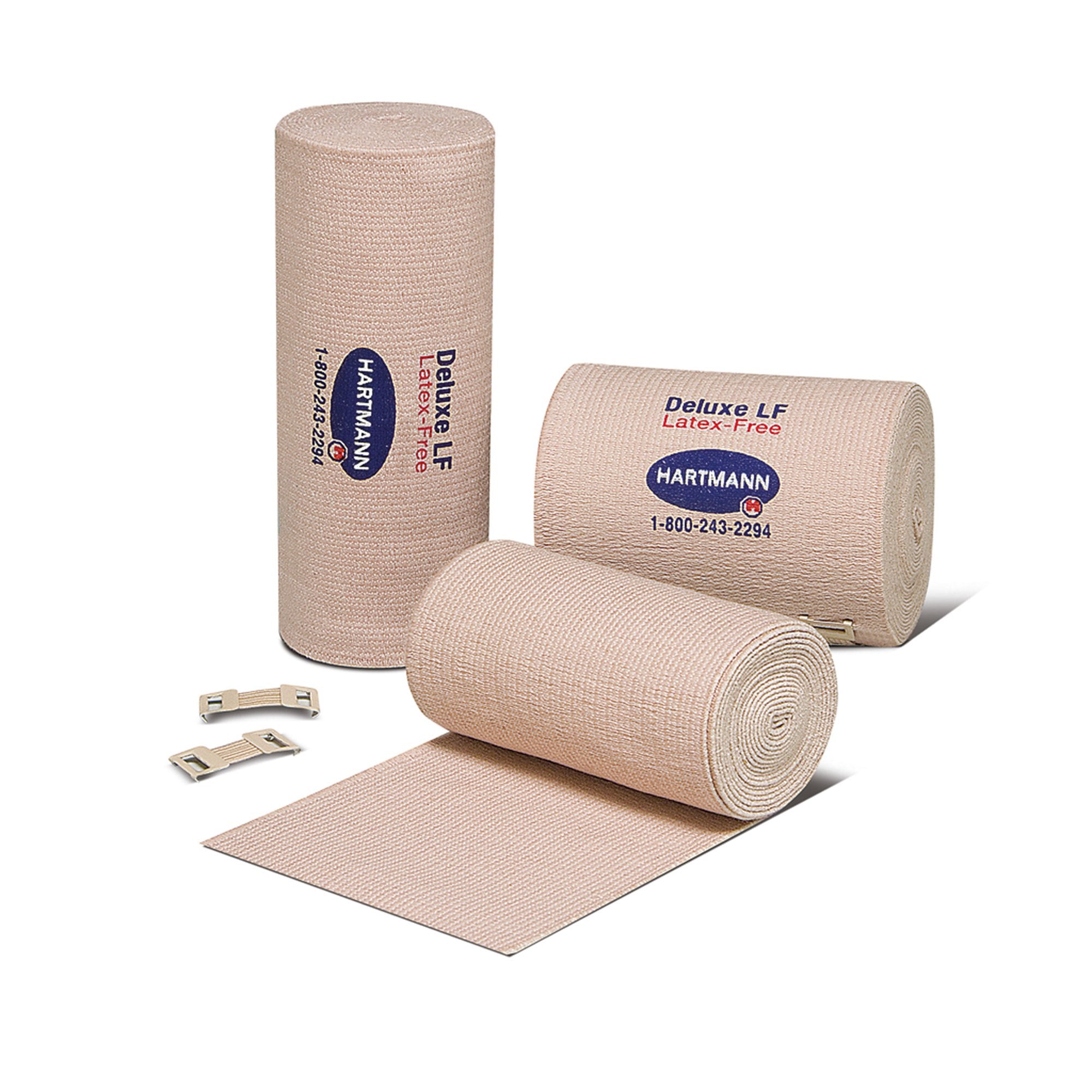 Elastic Bandage Deluxe® 480® LF 3 Inch X 5 Yard Clip Detached Closure Tan NonSterile High Compression