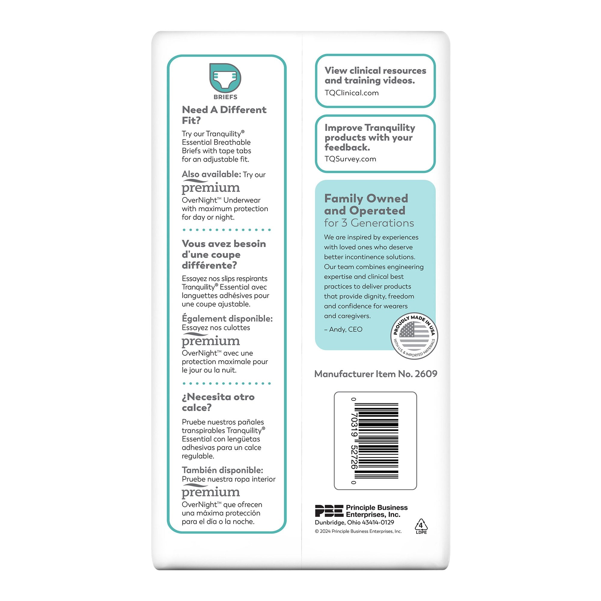 Absorbent Underwear Tranquility® Essential Pull On with Tear Away Seams Adult 3X-Large Unisex Disposable Heavy Absorbency - image 4