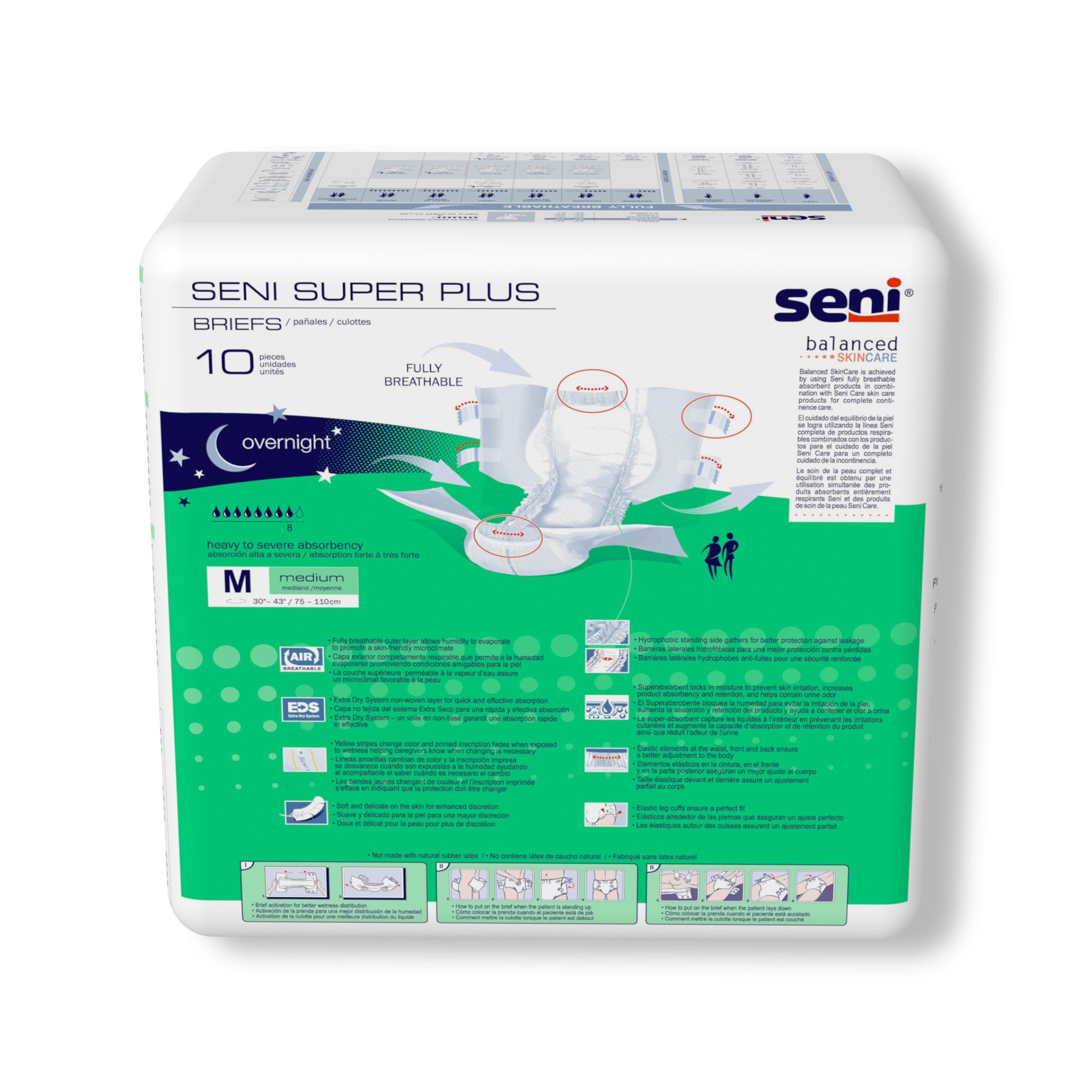 Incontinence Brief Seni® Super Plus Adult Medium Unisex Disposable Heavy Absorbency - image 9
